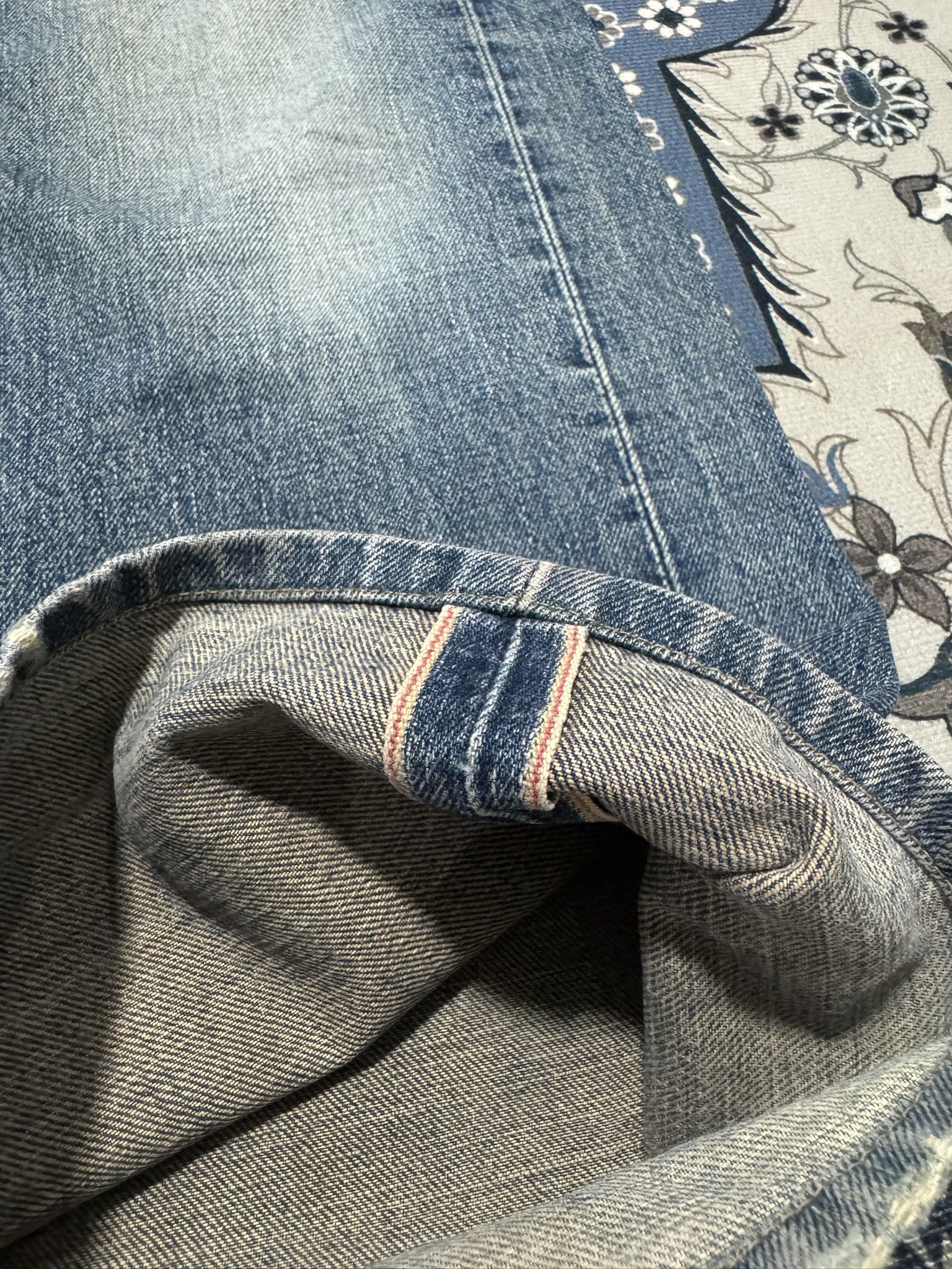 Edwin × Japanese Brand Vintage Edwin 505 Zipper Selvadge Redline Distressed Jeans Size US 31 - 8 Thumbnail