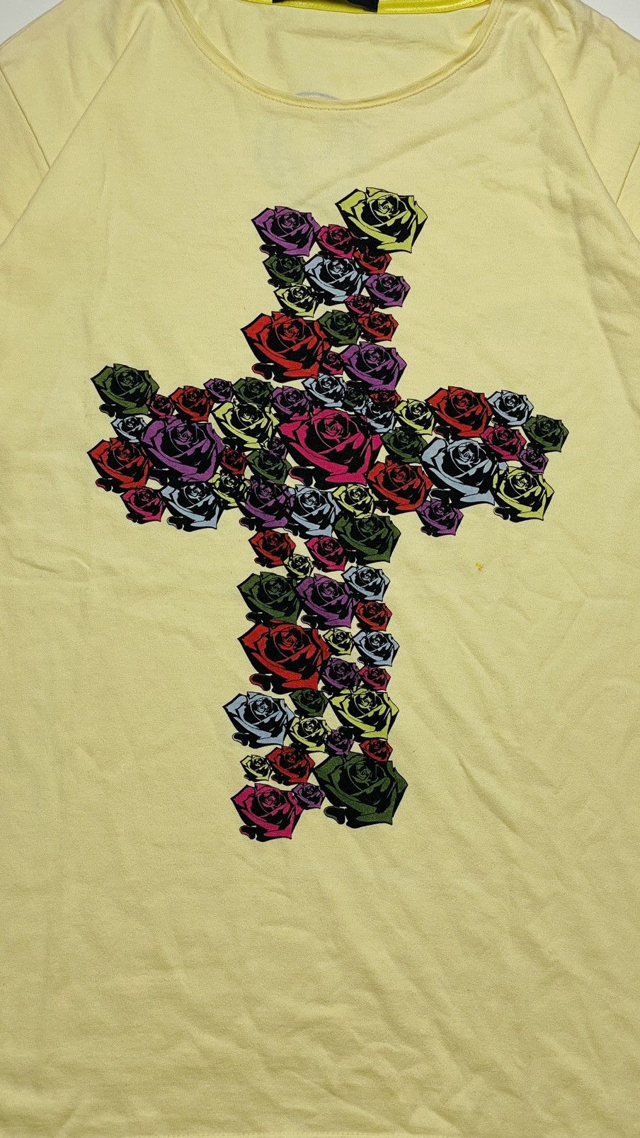 Japanese Brand 2000s Qnine(9) - Flower Cross T-Shirt Size US M / EU 48-50 / 2 - 2 Thumbnail