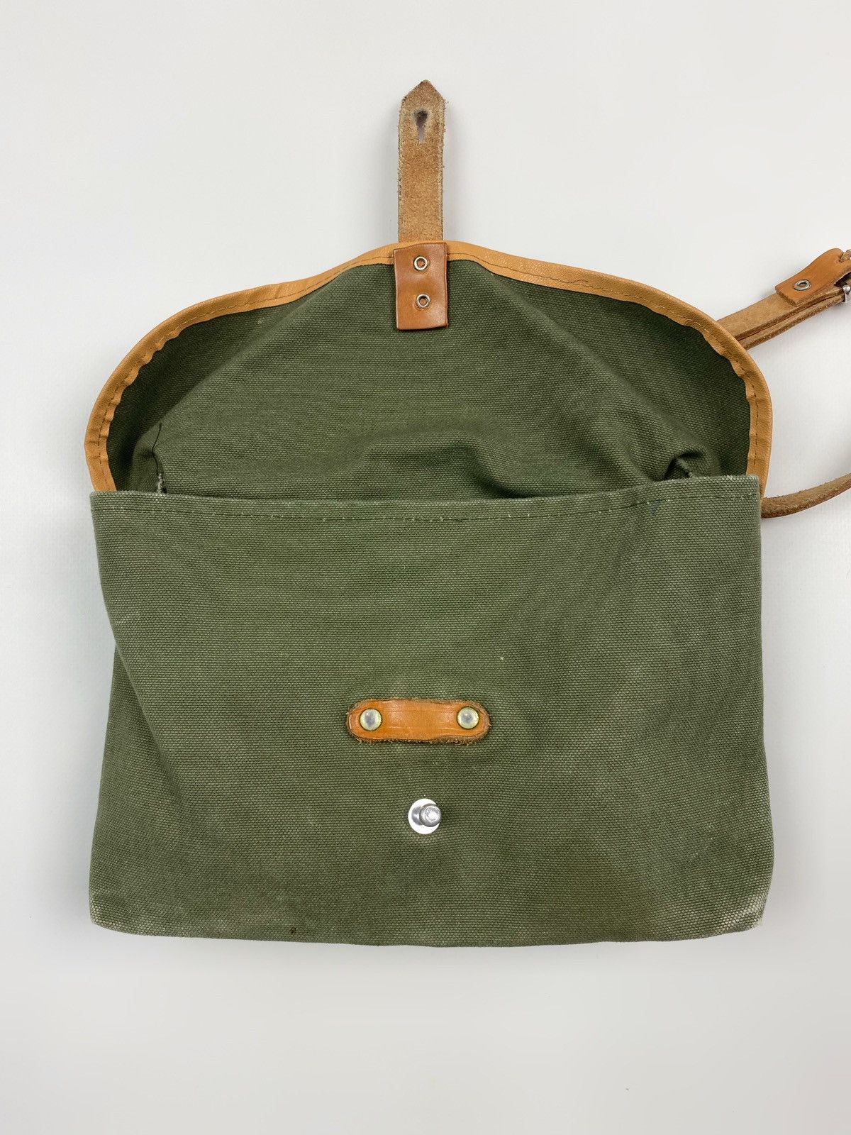 Vintage 60s 70s Vintage Hunter Green Canvas Essentials Shoulder Bag Size ONE SIZE - 4 Thumbnail