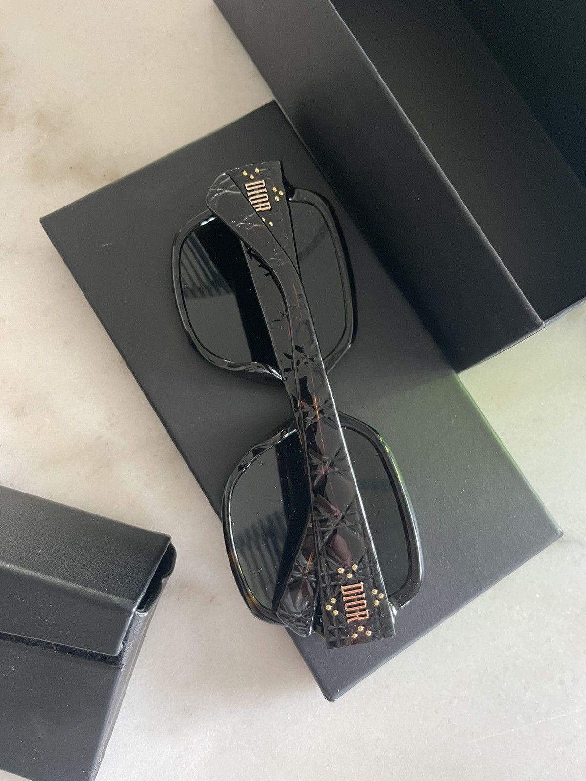 Dior Lady Dior stud 57 sunglasses Havana made In Italy Size ONE SIZE - 13 Thumbnail