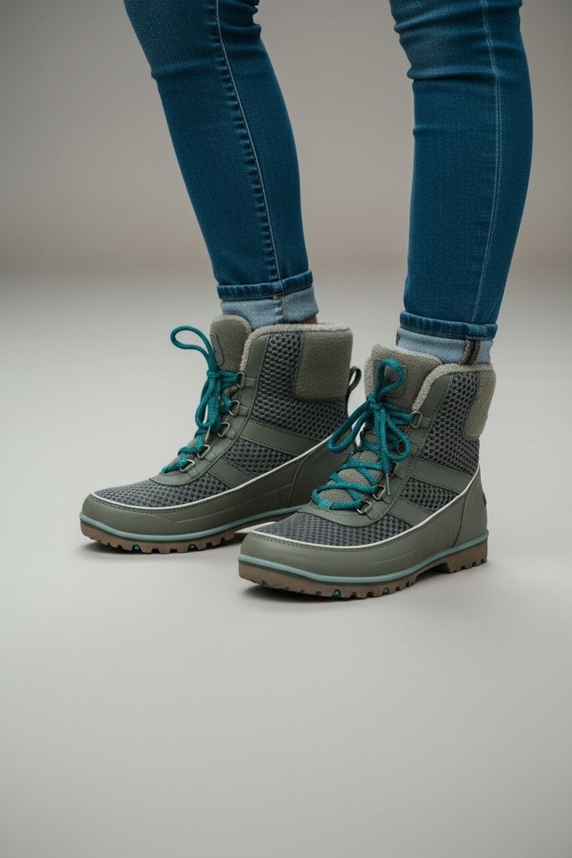 Sorel Tivoli II Teal Waterproof Winter Lace Up Boots Women