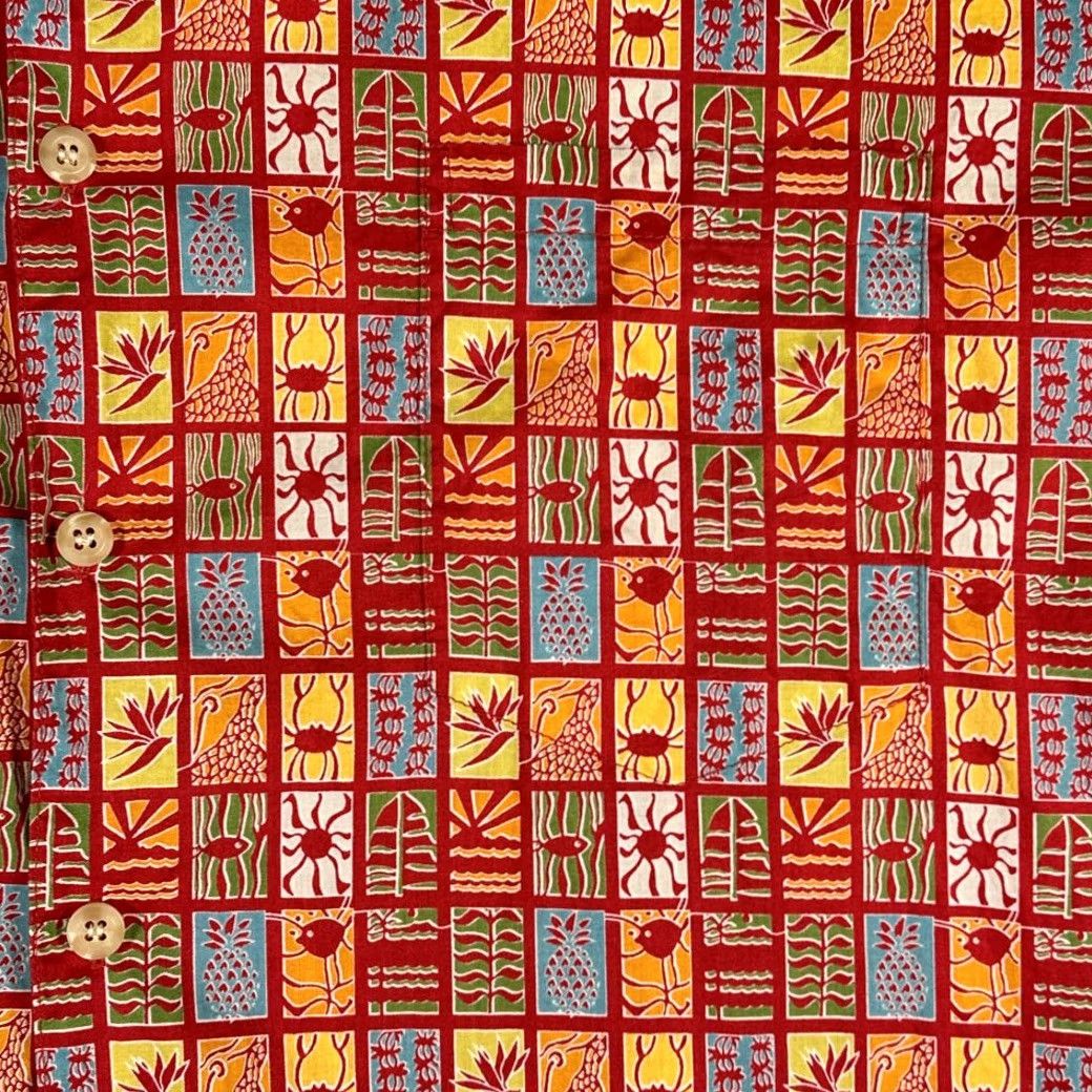 Tori Richard VINTAGE Tori Richard Hawaiian Shirt Adult EXTRA LARGE Red Aloha Geometric Fish Shirt Mens XL Red Hawaiian 90s Geometric Pattern USA White Collar Size US XL / EU 56 / 4 - 4 Thumbnail
