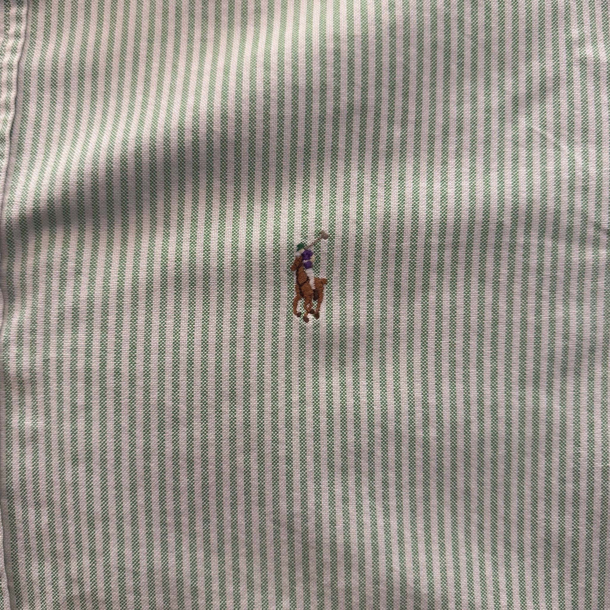 Polo Ralph Lauren Polo Ralph Lauren Green Striped Shirt Size US XL / EU 56 / 4 - 3 Thumbnail