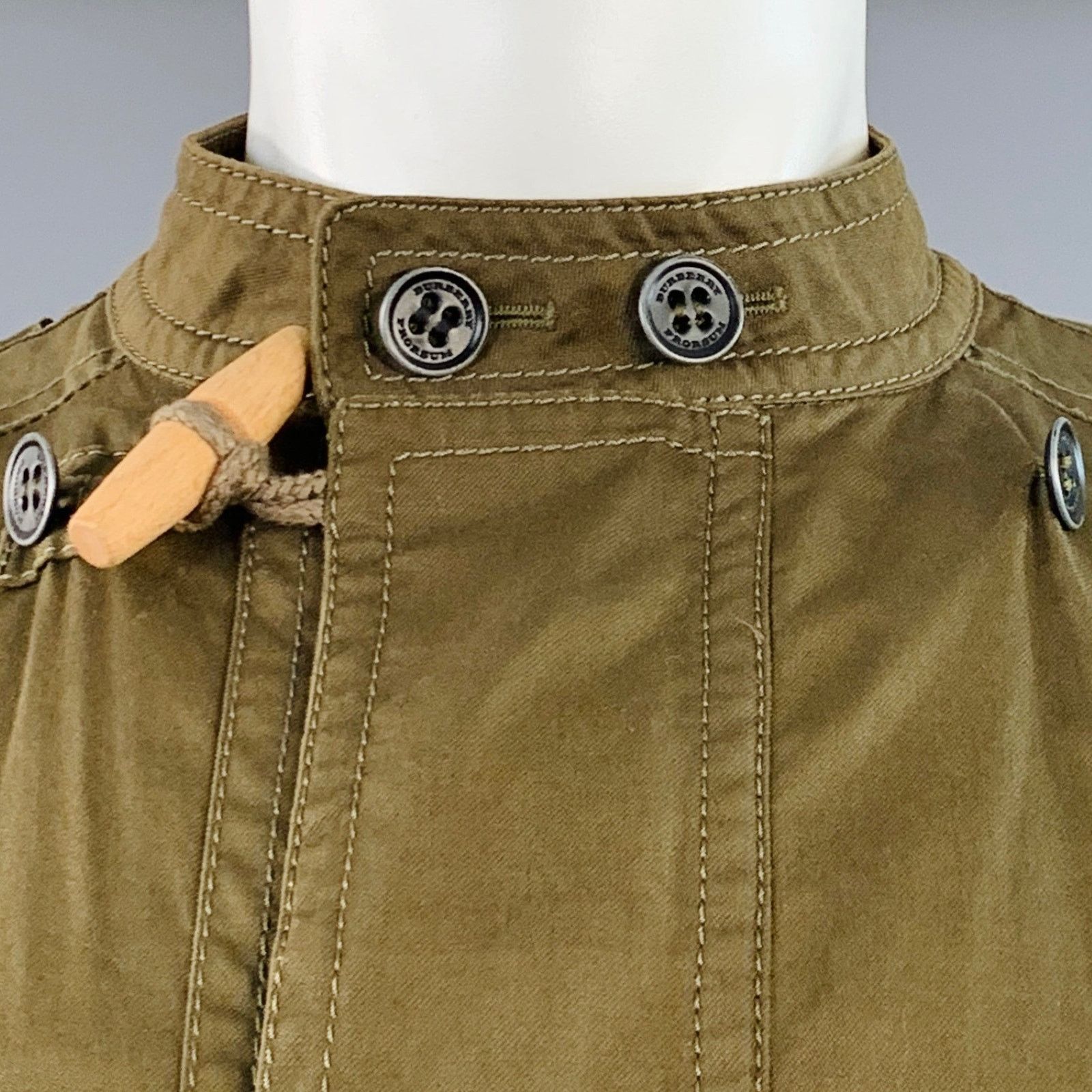 Burberry Prorsum BURBERRY PRORSUM by CHRISTOPHER BAILEY Green Cotton Coat Size US S / EU 44-46 / 1 - 2 Thumbnail