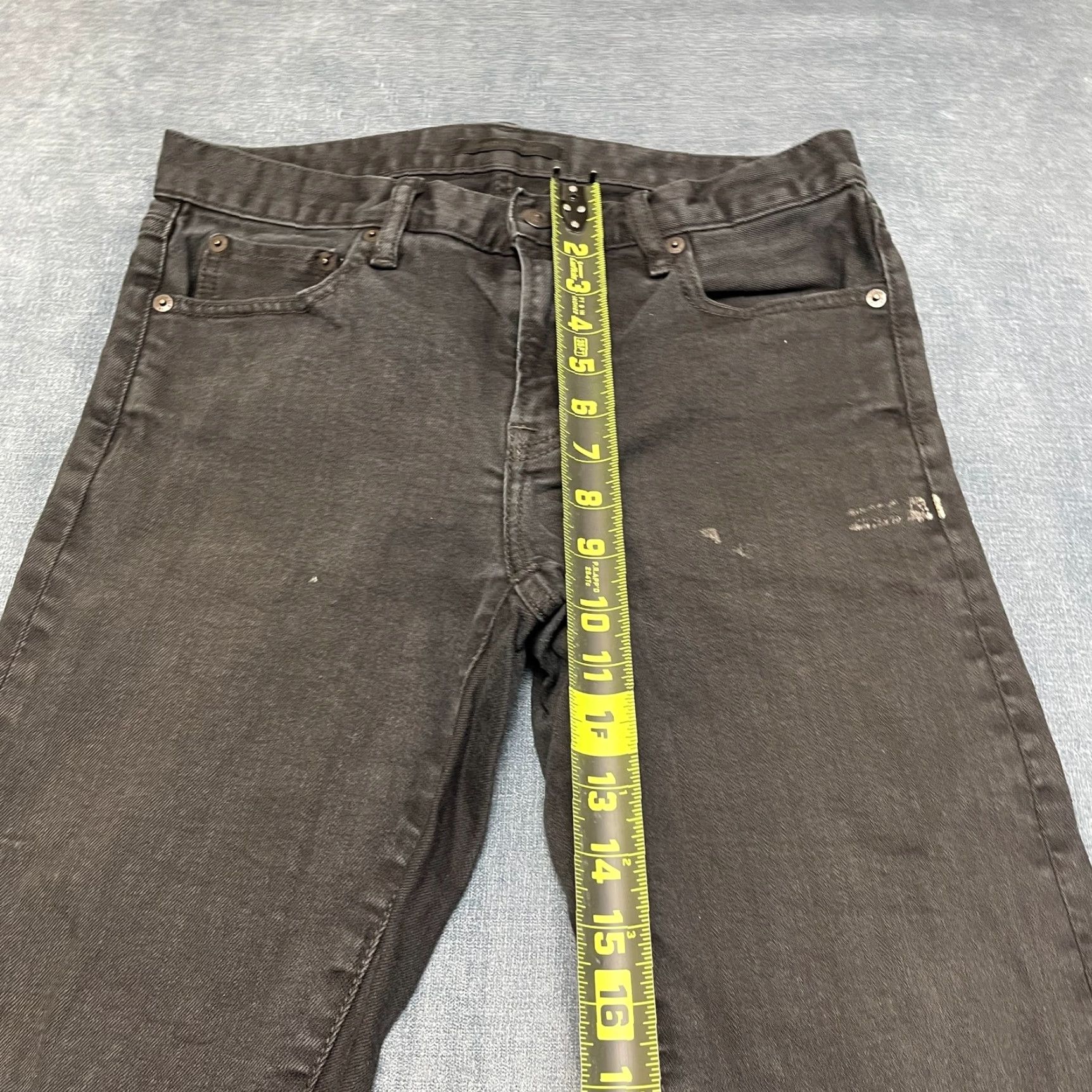 Uniqlo Uniqlo Jeans Mens 29x32 Black Denim Stretch Slim Straight Fit - 5-Pocket Cotton Spandex Raised Rise Mid Size US 29 - 6 Thumbnail