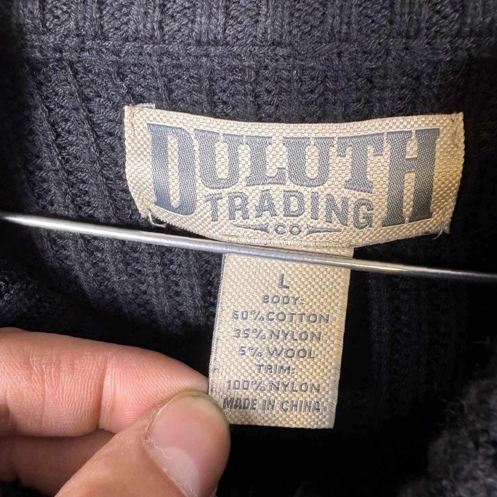 Vintage Duluth Mens L Brigadier Full Zip Wool Jacket Elbow Patch 57713 Sweater Black Knit Full Zip Pocket Wool Blend Size US L / EU 52-54 / 3 - 6 Thumbnail