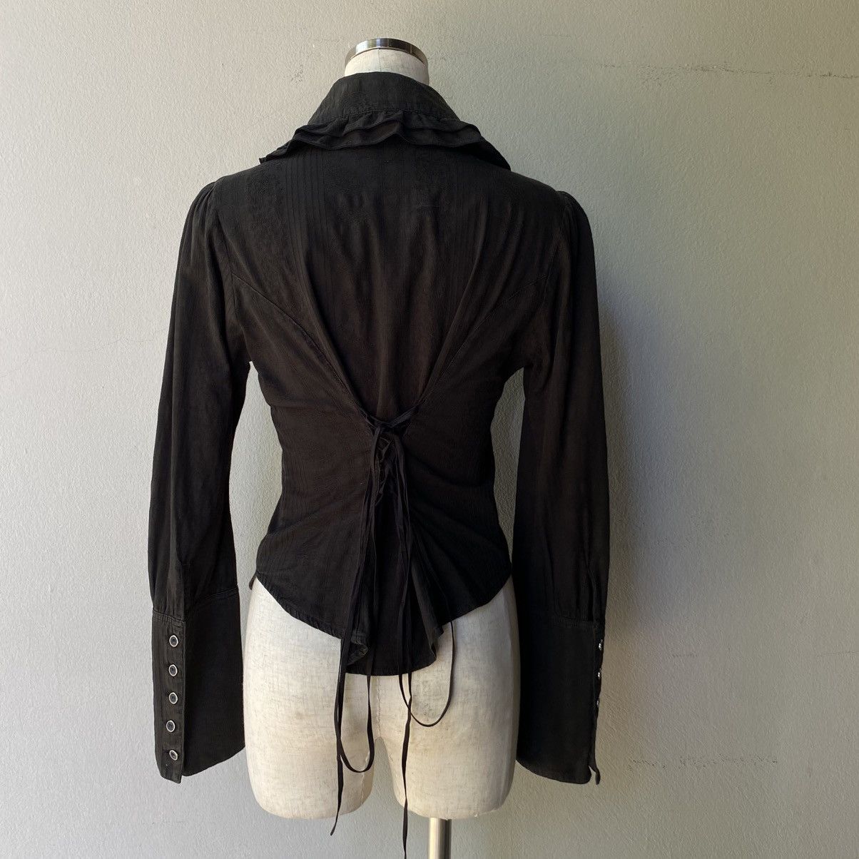 Japanese Brand PEACE NOW Y2K Punk Black Ruffled Long Sleeve Blouse Size M / US 6-8 / IT 42-44 - 17 Thumbnail