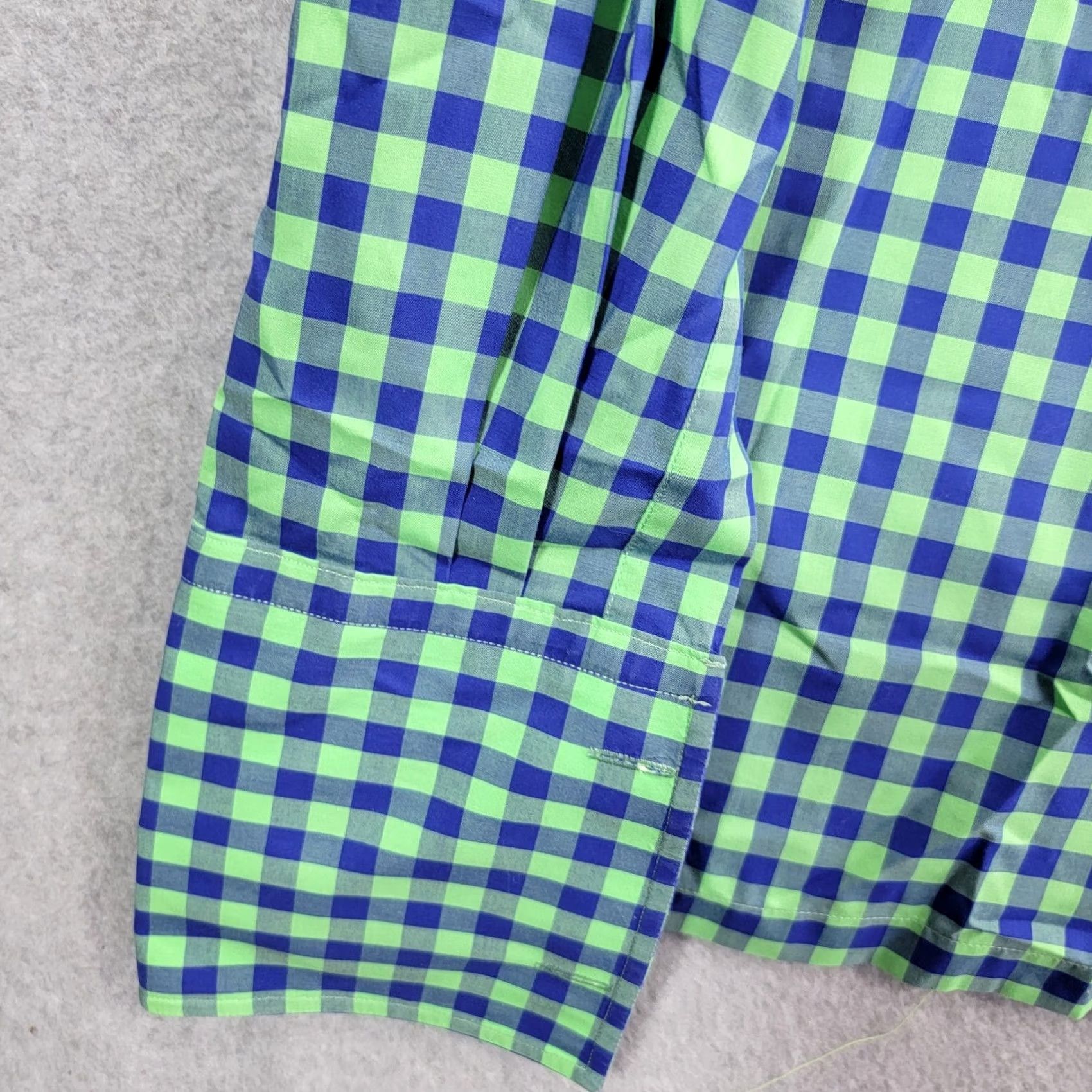 Hamilton Hamilton 1883 Shirt Adult 2XL Button Up check dress shirt green blue Size 48R - 5 Thumbnail
