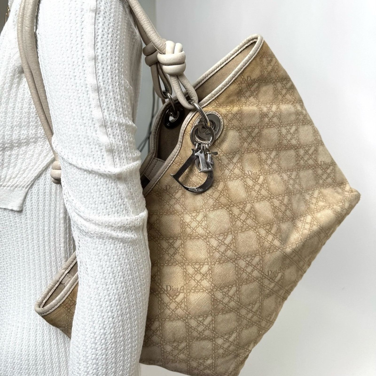 Dior Dior canvas Canage shoulder tote with knotted leather straps Size ONE SIZE - 1 Thumbnail