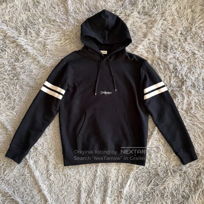 Saint Laurent Paris Saint Laurent Paris Embroidered Letter Striped Sleeve Blac Size M / US 6-8 / IT 42-44 - 2 Thumbnail