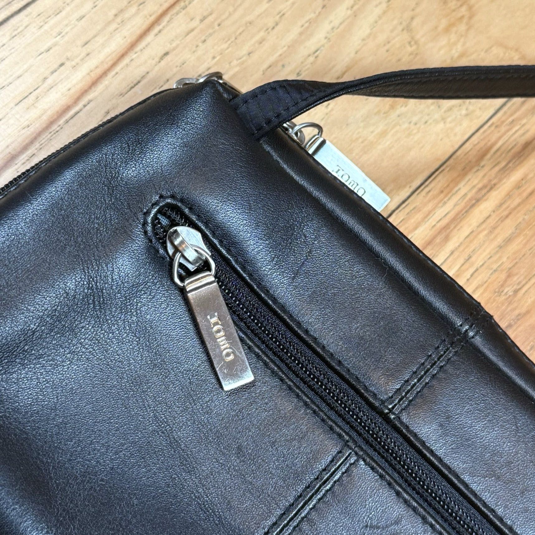Vintage Hobo Black Pebbled Leather Crossbody Bag Purse Shoulder Bag Women Large Pebbles Crossbody Leather Bag Size ONE SIZE - 2 Thumbnail
