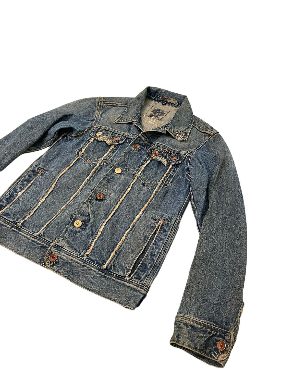 Paul Smith Distress Denim Jacket Paul Smith Red Ear Japan 5🟩5 Size US S / EU 44-46 / 1 - 2 Thumbnail