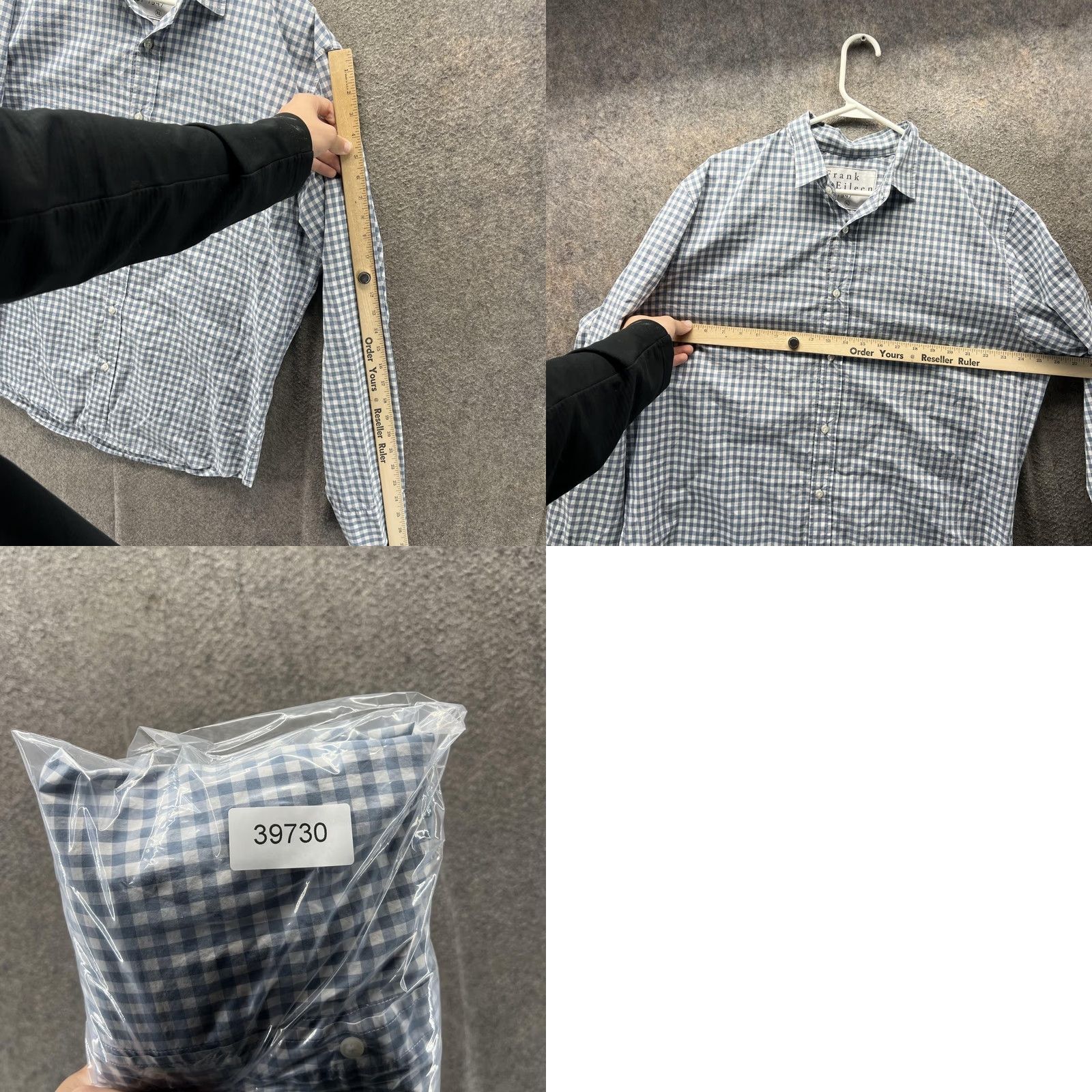 Frank & Eileen Frank & Eileen Shirt Mens XL Blue Gingham Check Button Front Italy Long Sleeve Size US XL / EU 56 / 4 - 8 Thumbnail