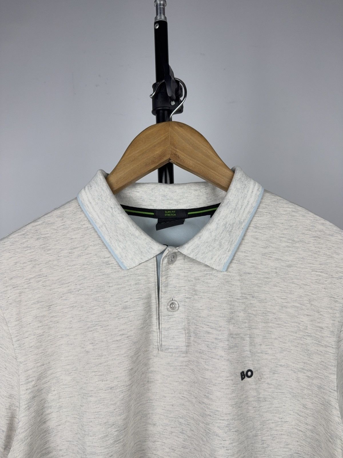 Hugo Boss Hugo Boss BO/SS Logo Slim Fit Stretch Polo Shirt Light Grey Size US L / EU 52-54 / 3 - 5 Thumbnail