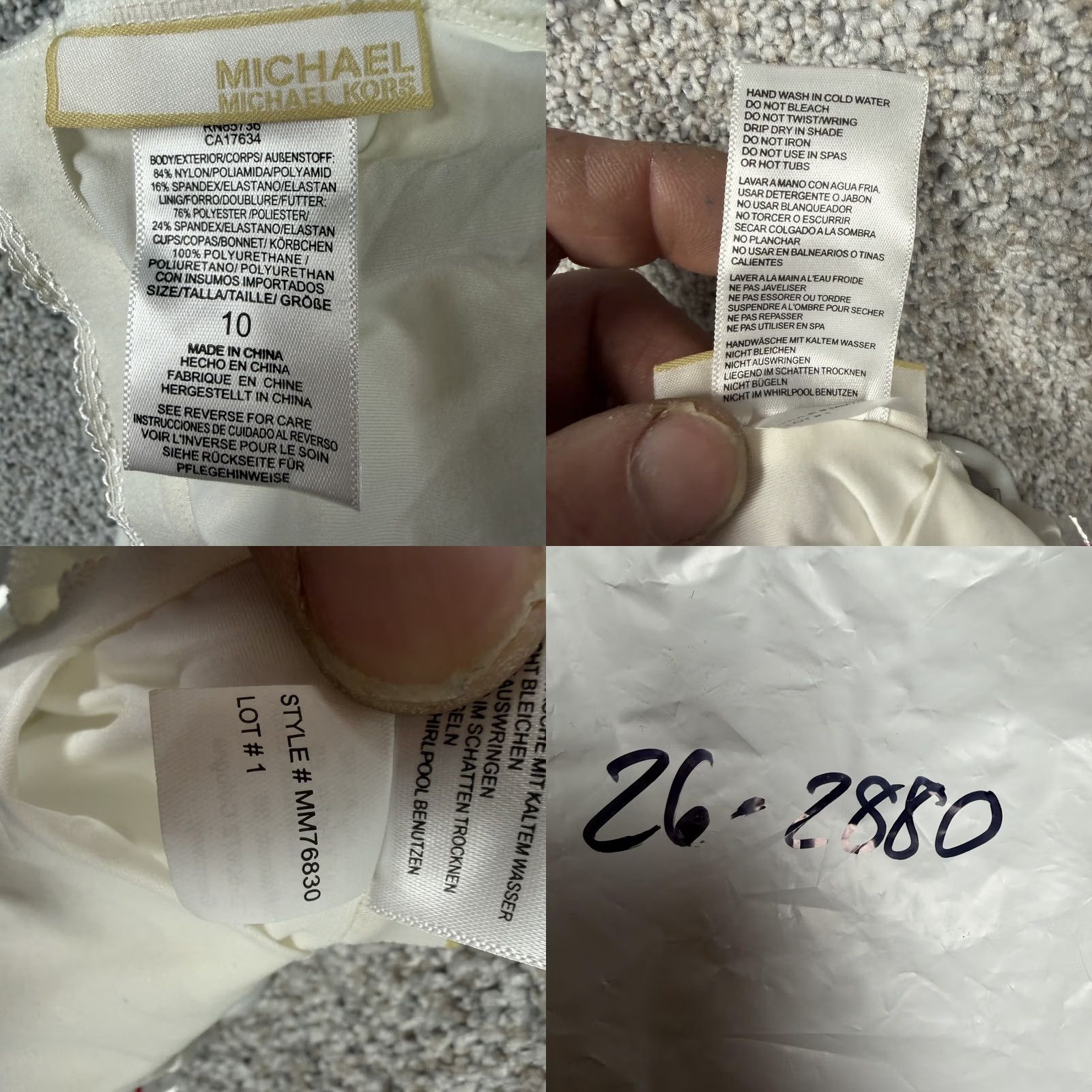 Michael Kors VINTAGE Michael Kors One Piece Swimsuit Size 10 One Shoulder Designer White Womens Size ONE SIZE - 8 Thumbnail