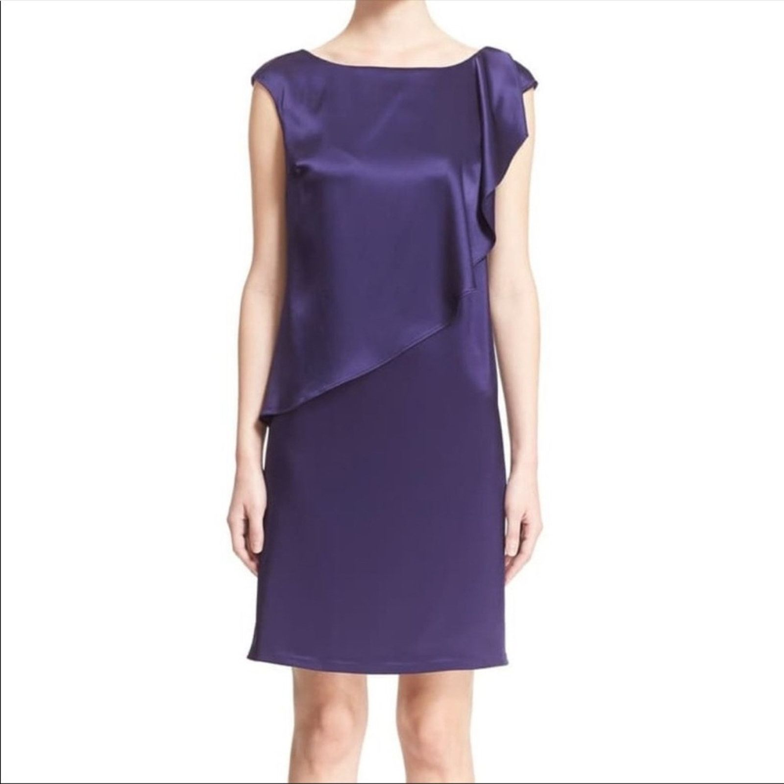 Other St. John Women’s Liquid Satin Cascade Drape Dress purple 8 Size M / US 6-8 / IT 42-44 - 1 Thumbnail