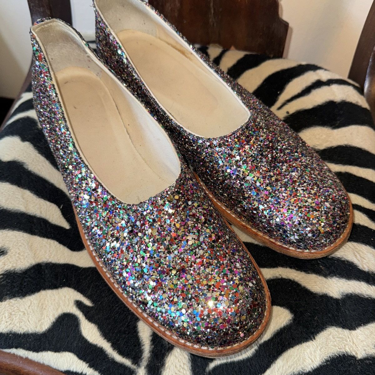 Comme des Garcons × Junya Watanabe Junya Watanabe Fall 2000 Glitter Flats Size US 9 / IT 39 - 1 Thumbnail