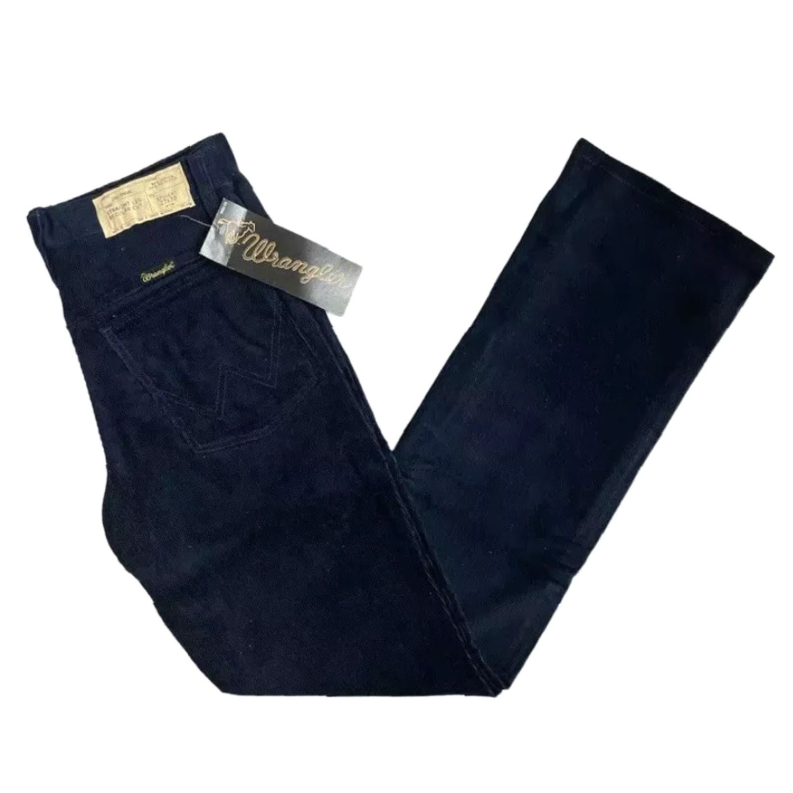 Wrangler VINTAGE Wrangler Corduroy Straight Leg Pants Men 27x30 Deadstock NWT Navy 70s Size US 27 - 2 Thumbnail