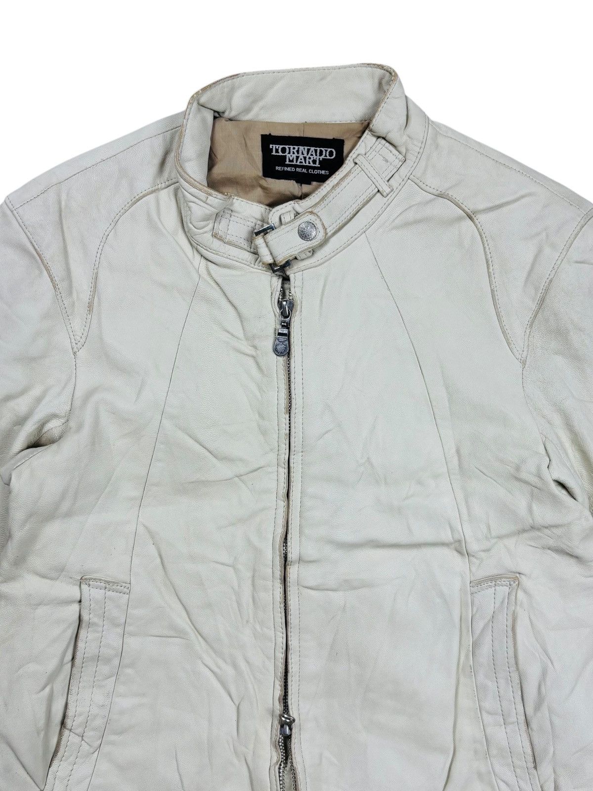 Ekam 2000s Tornado Mart - Vkei Style Cyber White Leather Jacket Size US M / EU 48-50 / 2 - 5 Thumbnail
