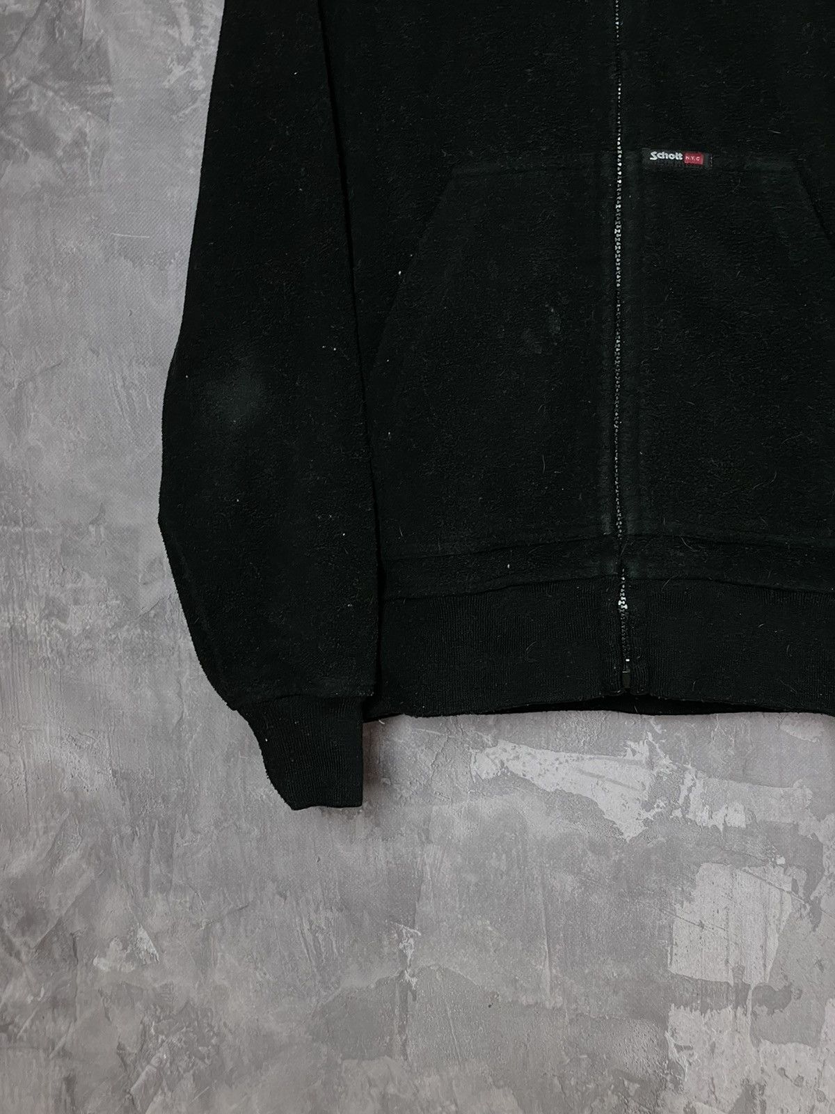 Schott Vintage 90s Schott Fleece Zip Hoodie Sherpa Jacket Size US M / EU 48-50 / 2 - 8 Thumbnail