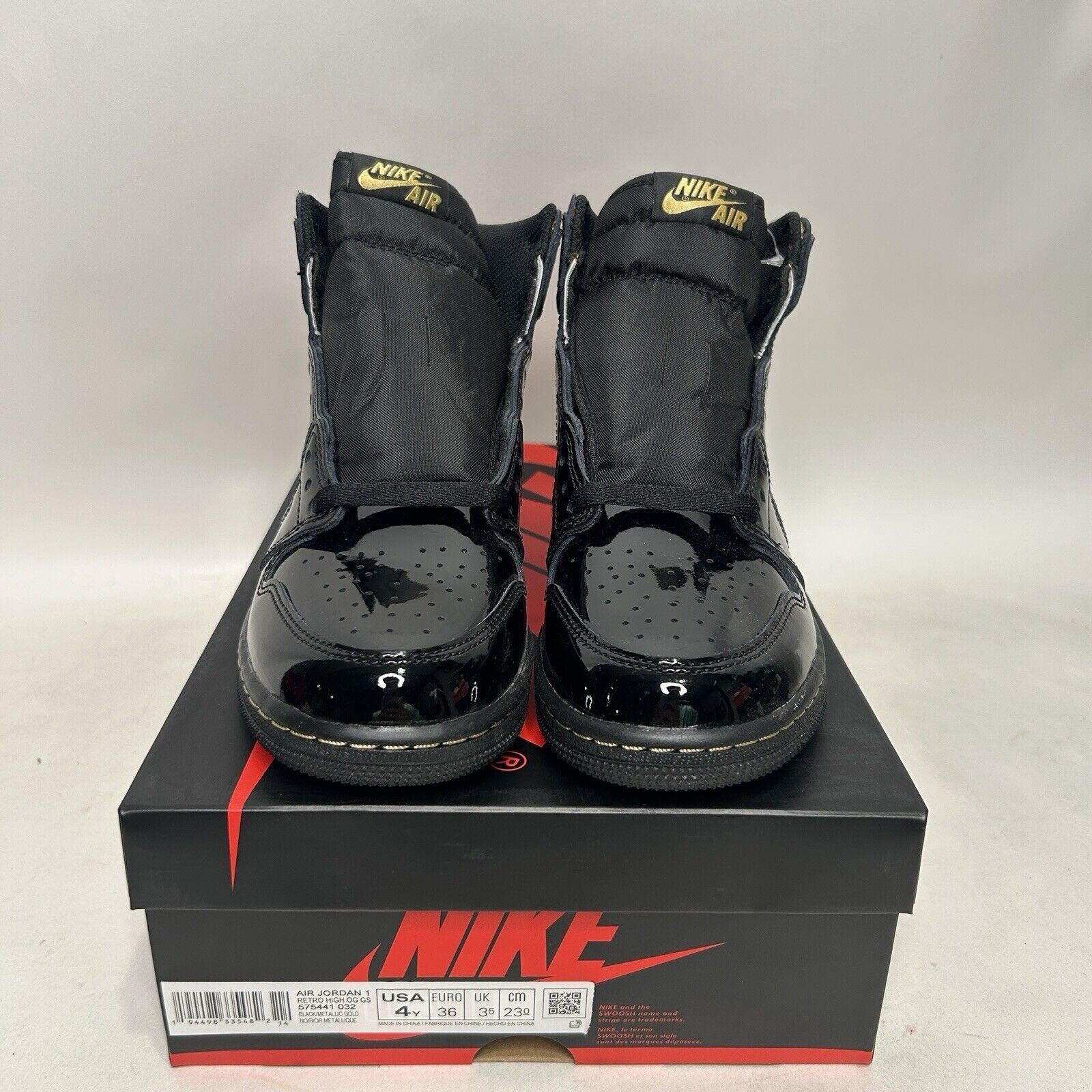 Nike Nike Air Jordan 1 High OG GS “Black Metallic Gold” 2024 Size US 5.5 / IT 35.5 - 2 Thumbnail
