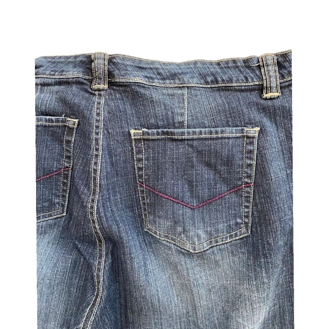 Vintage Bandolino Blu Jeans 18W Cropped Cuffed Denim Med Wash Blue Womens Size 40" / US 18 - 5 Thumbnail