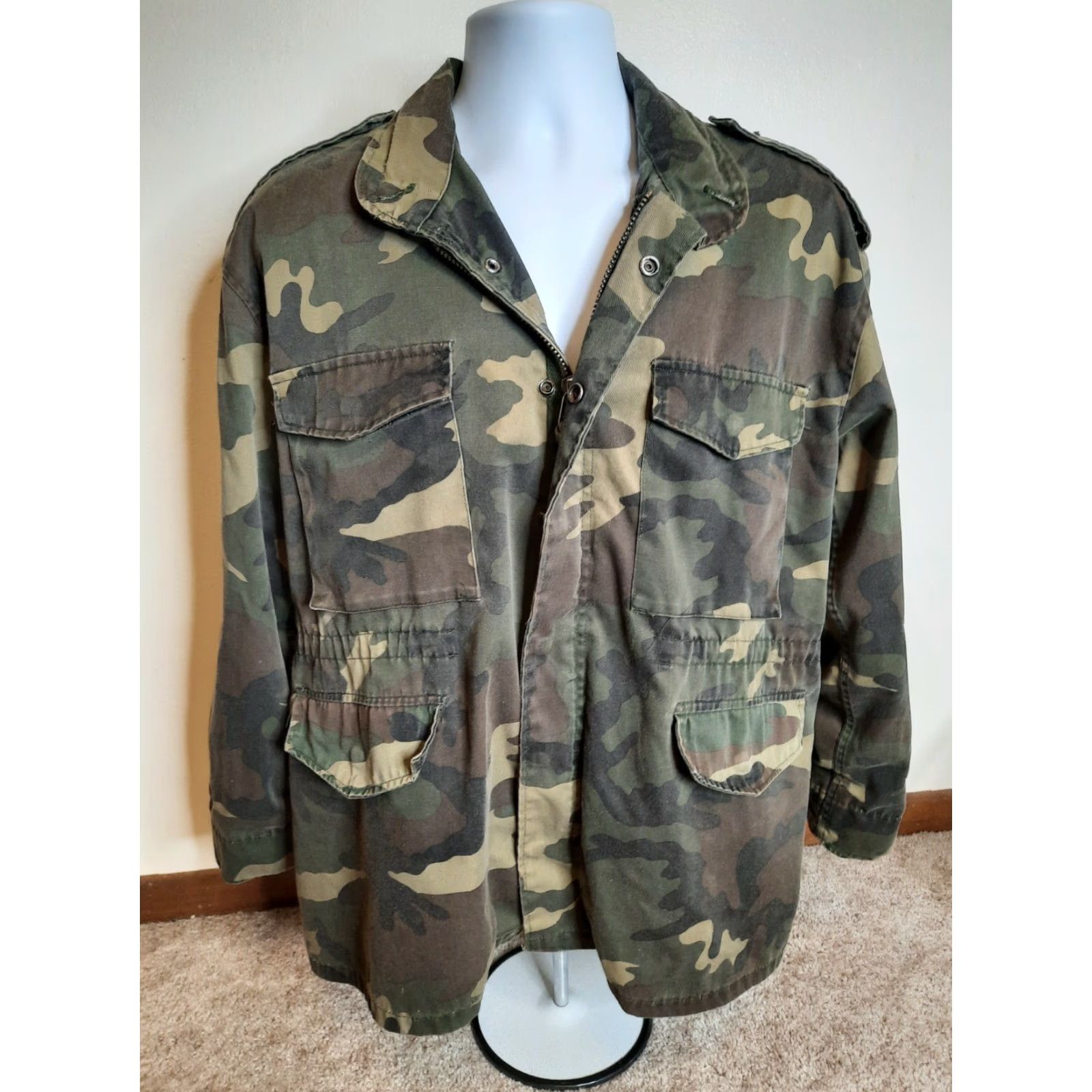 Vintage VINTAGE Duck Bay Camouflage Coat/Jacket Hunting Large Denim Camo Men Size US L / EU 52-54 / 3 - 6 Thumbnail