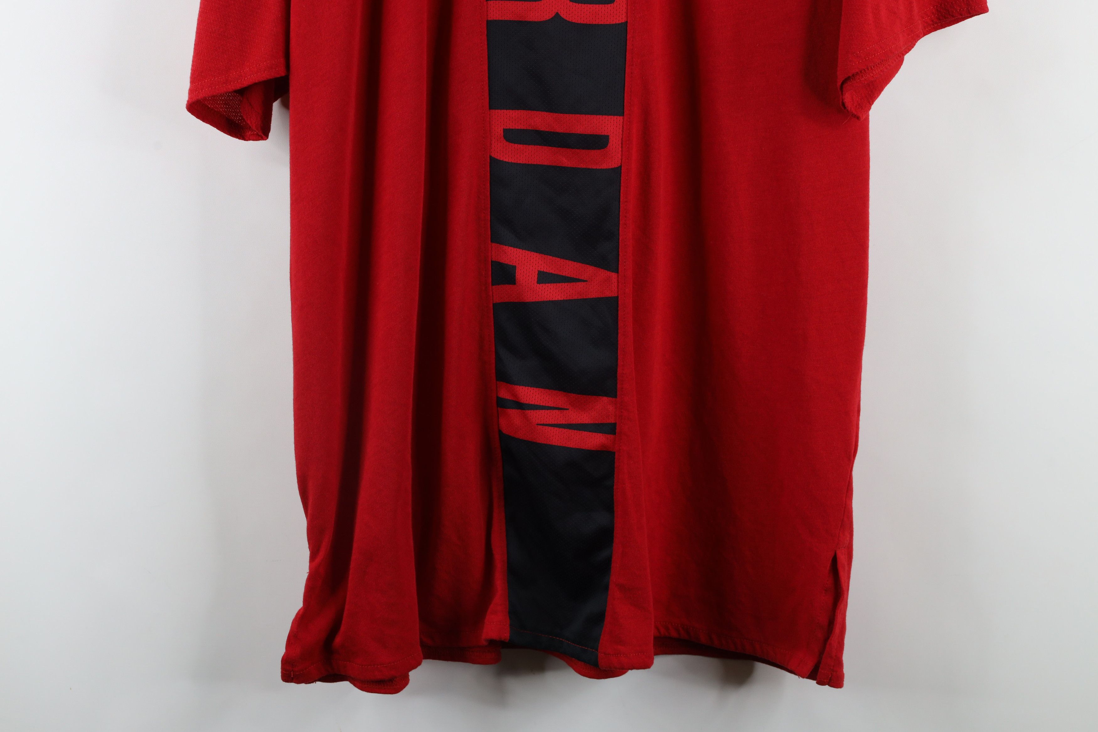 Nike × Vintage Nike Air Jordan Center Logo Knit Short Sleeve T-Shirt Red Size US XL / EU 56 / 4 - 11 Thumbnail