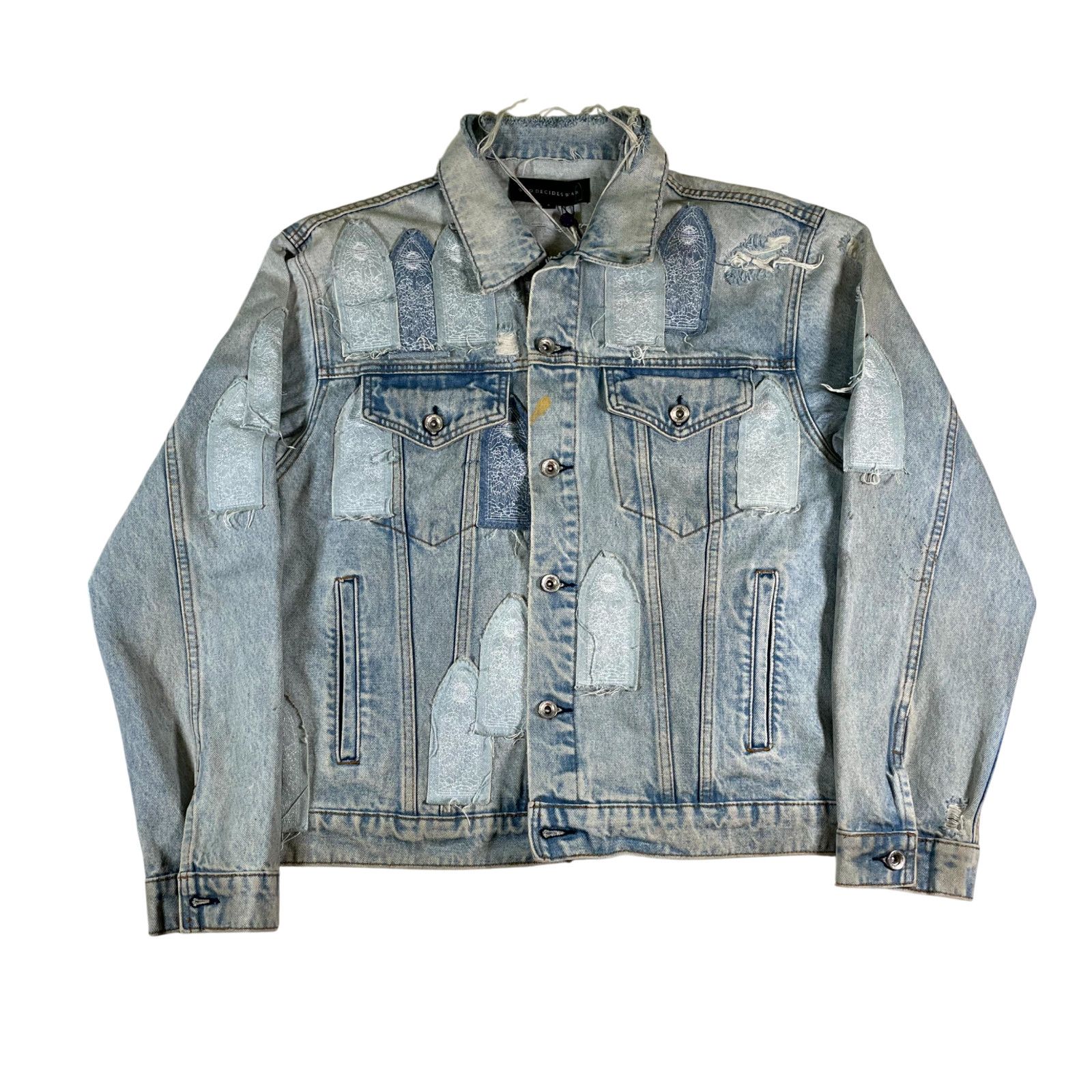 Who Decides War Who Decides War Patched Arch Repaired Denim Blue Jacket Size US L / EU 52-54 / 3 - 1 Thumbnail