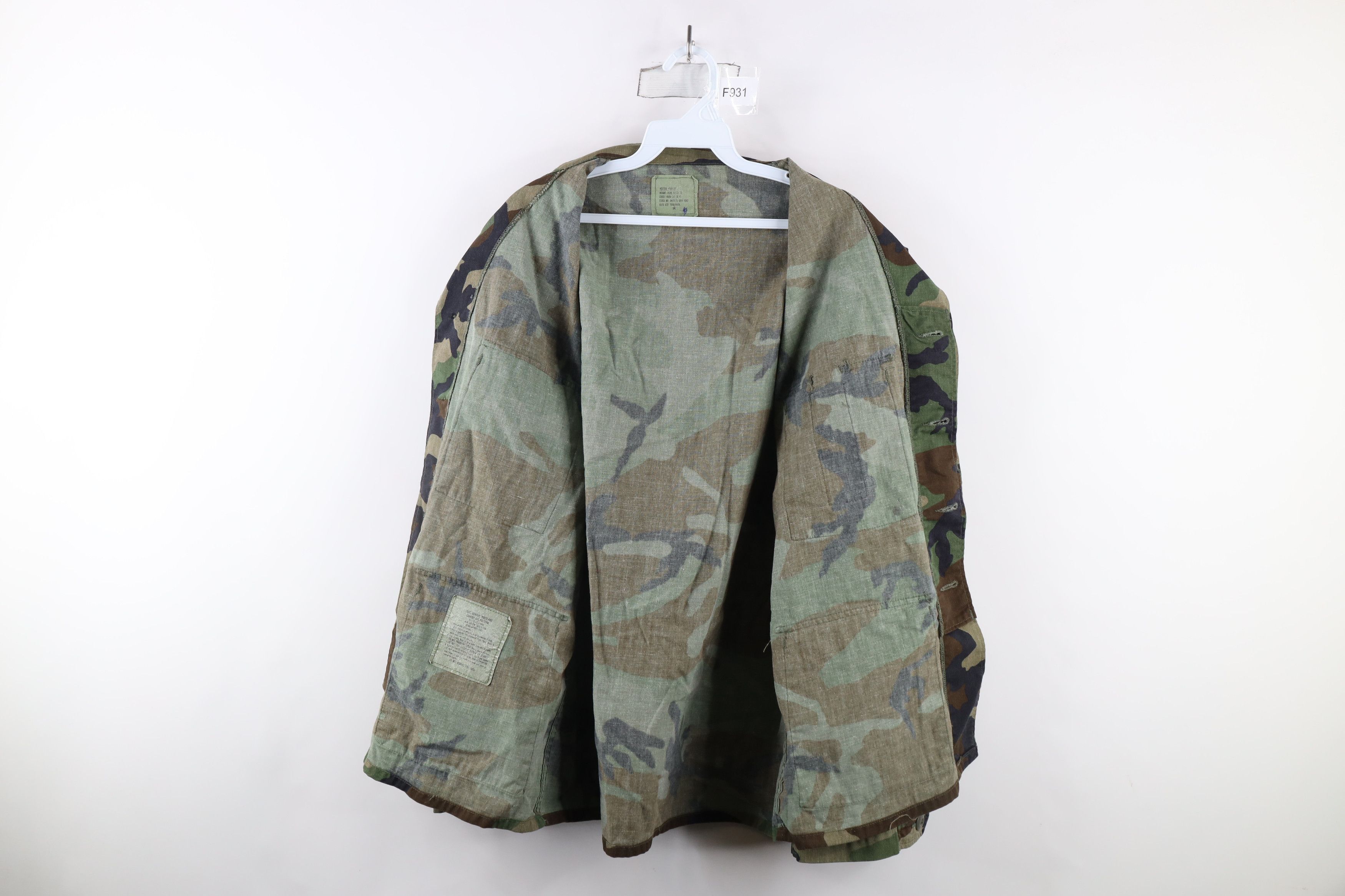 Vintage Vintage 80s Faded Woodland Camouflage Combat Coat Jacket USA Size US M / EU 48-50 / 2 - 11 Thumbnail