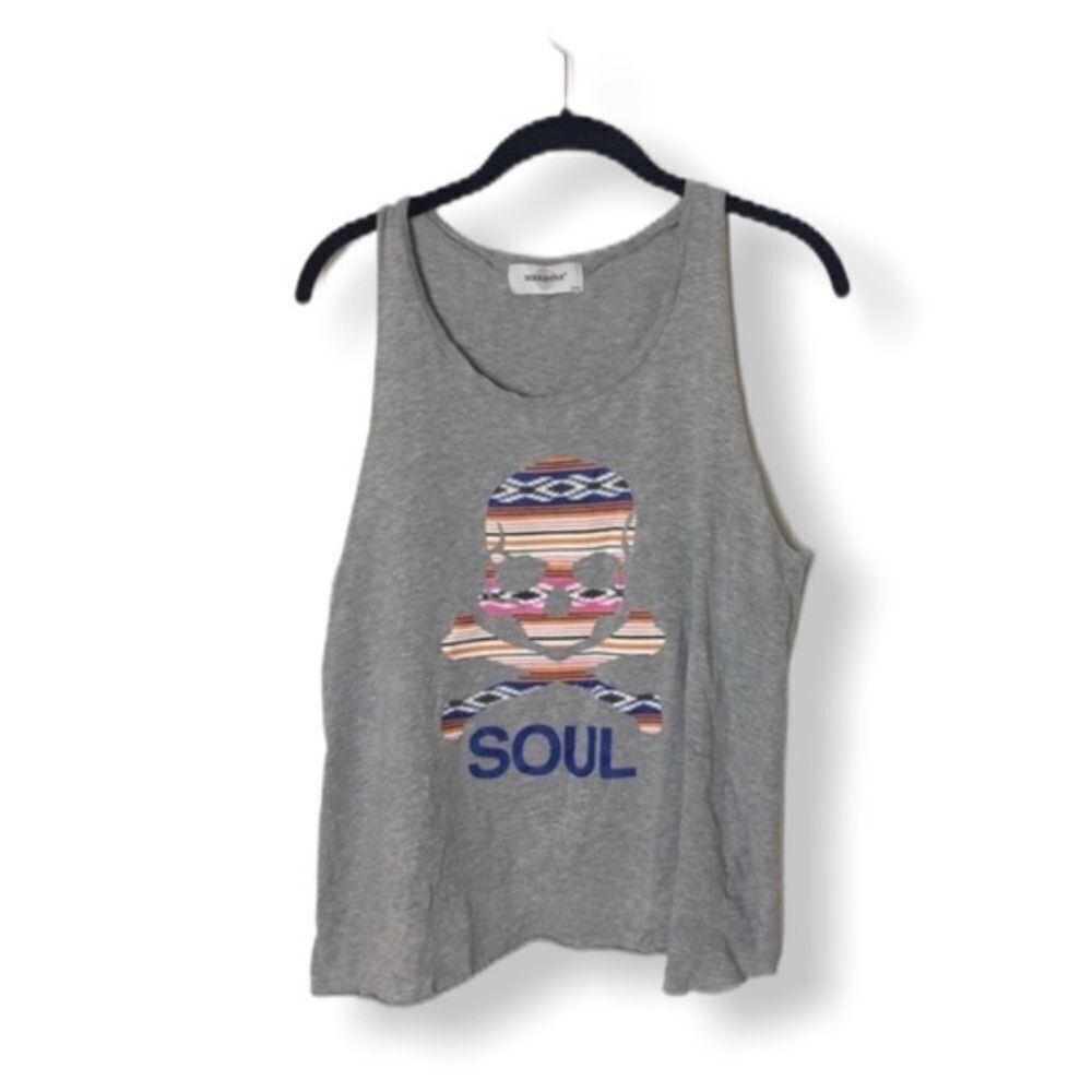 Other SoulCycle Tank Top Sz S Gray Graphic Skull Racerback Workout Size S / US 4 / IT 40 - 2 Thumbnail