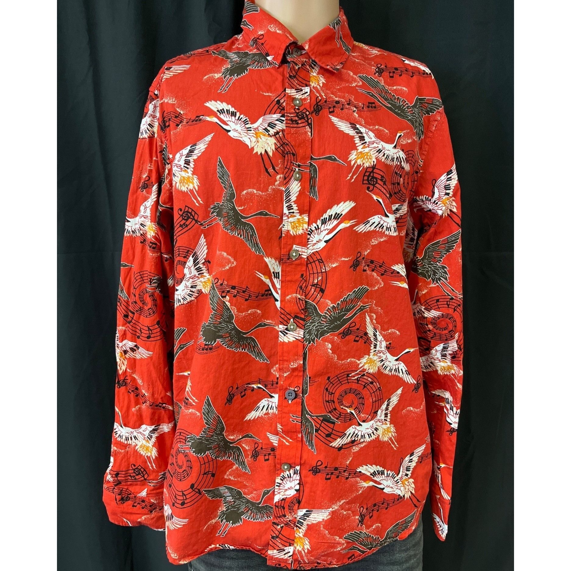 Joe Browns Joe Browns Men's Red Birds & Musical Notes Shirt/Button Up 3 Size US M / EU 48-50 / 2 - 1 Thumbnail