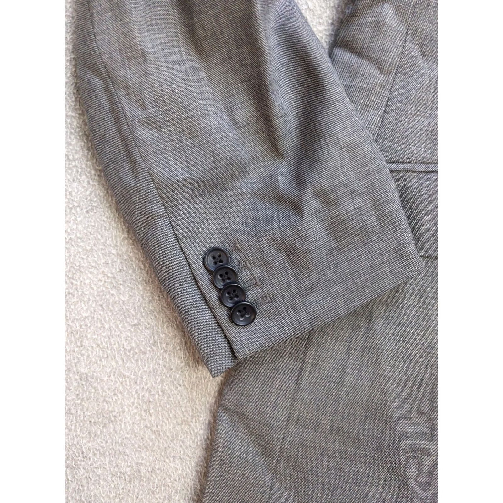 Banana Republic Banana Republic Blazer Mens 42L Gray Wool Tailored Fit Sport Coat Jacket Classic Size 42R - 3 Thumbnail