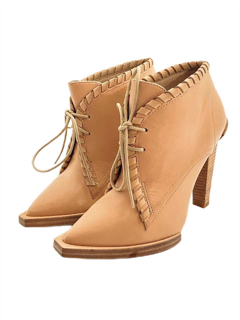 Alexander Wang Alexander Wang Sofi Lace Up Leather Tan Ankle Boots Shoes Size US 5 / IT 35 - 1 Thumbnail