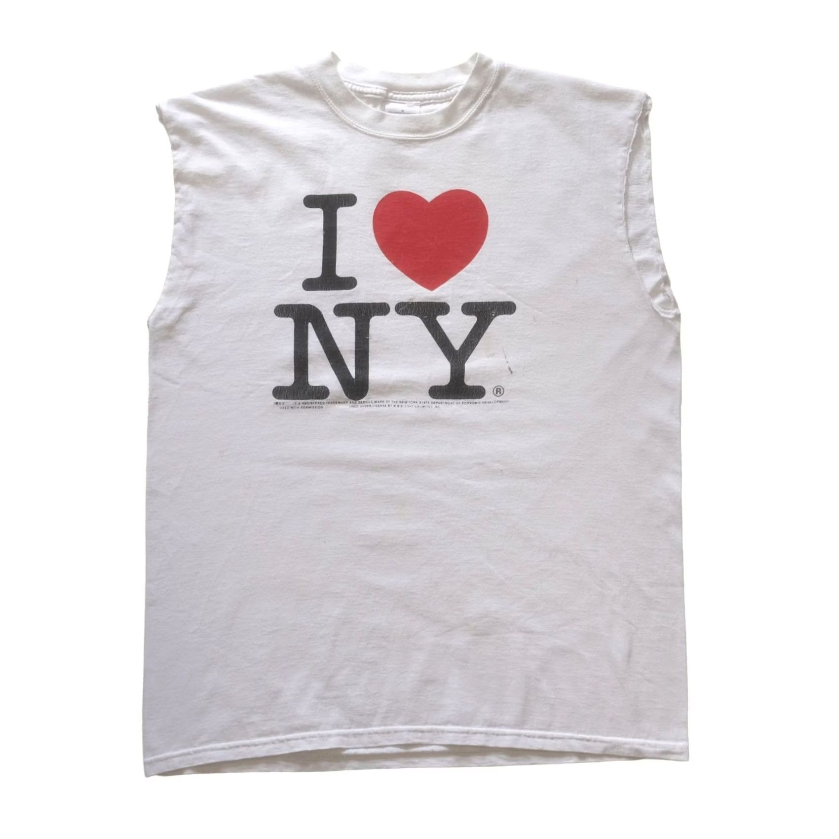 Vintage I LOVE NEW YORK VTG Y2K 90s RETRO DISTRESSED SLEEVELESS GRAPHIC T SHIRT M White Mens Size M Size US M / EU 48-50 / 2 - 2 Thumbnail