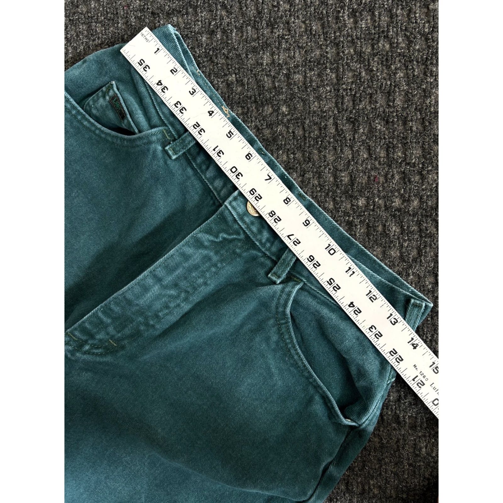 Lee VINTAGE Lee Jeans 12 Green Hi Rise Mom 80s 90s Made in USA Size 34" / US 12 / IT 48 - 7 Thumbnail