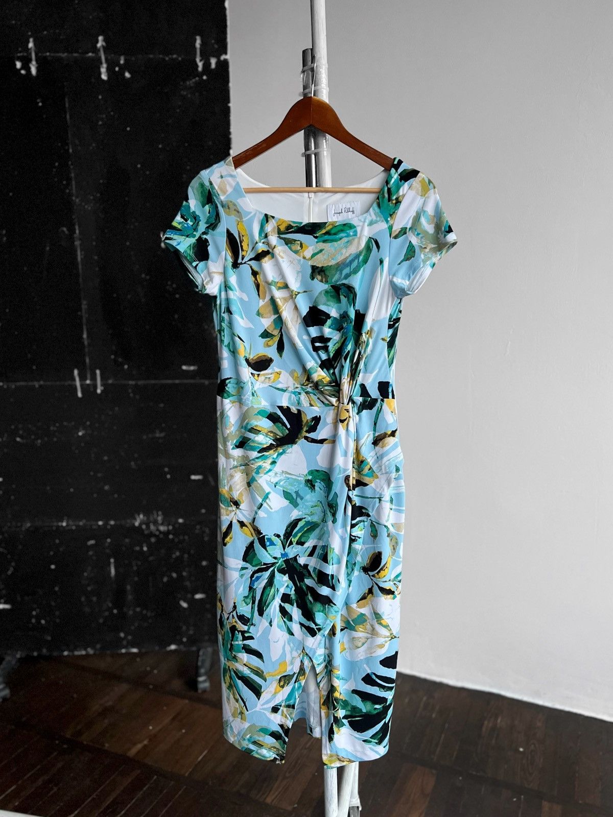 Designer × Joseph Ribkoff Joseph Ribkoff Womens Blue-Multi Tropical Print Dress Size M / US 6-8 / IT 42-44 - 9 Thumbnail