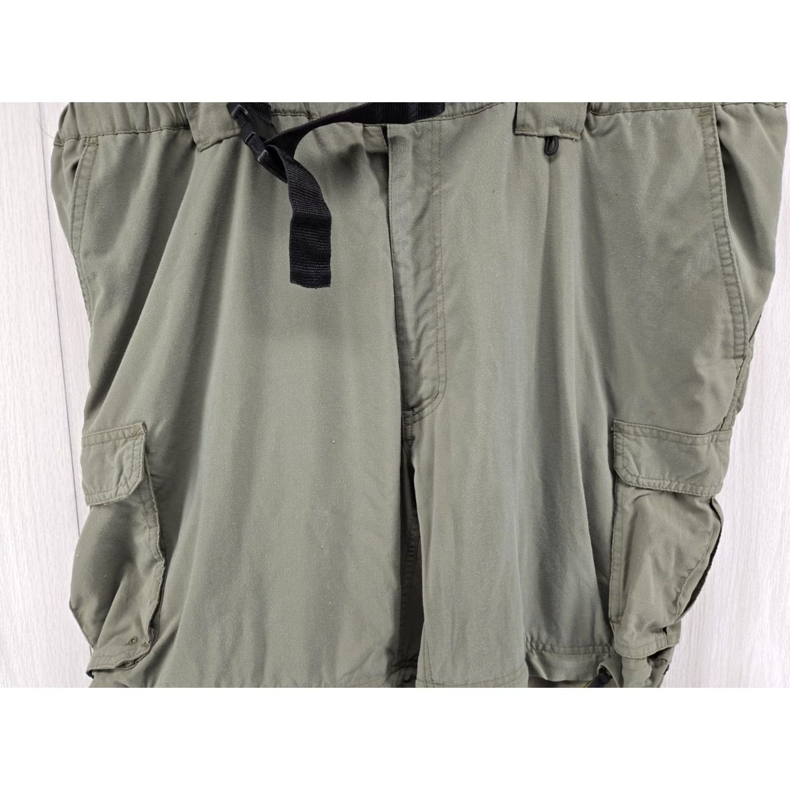 Vintage DISTRESSED Boy Scouts Switchback Pants Mens XL Green Nylon Zip Off Convertible BSA Mens XL 42x31 Pants Size US 36 / EU 52 - 3 Thumbnail