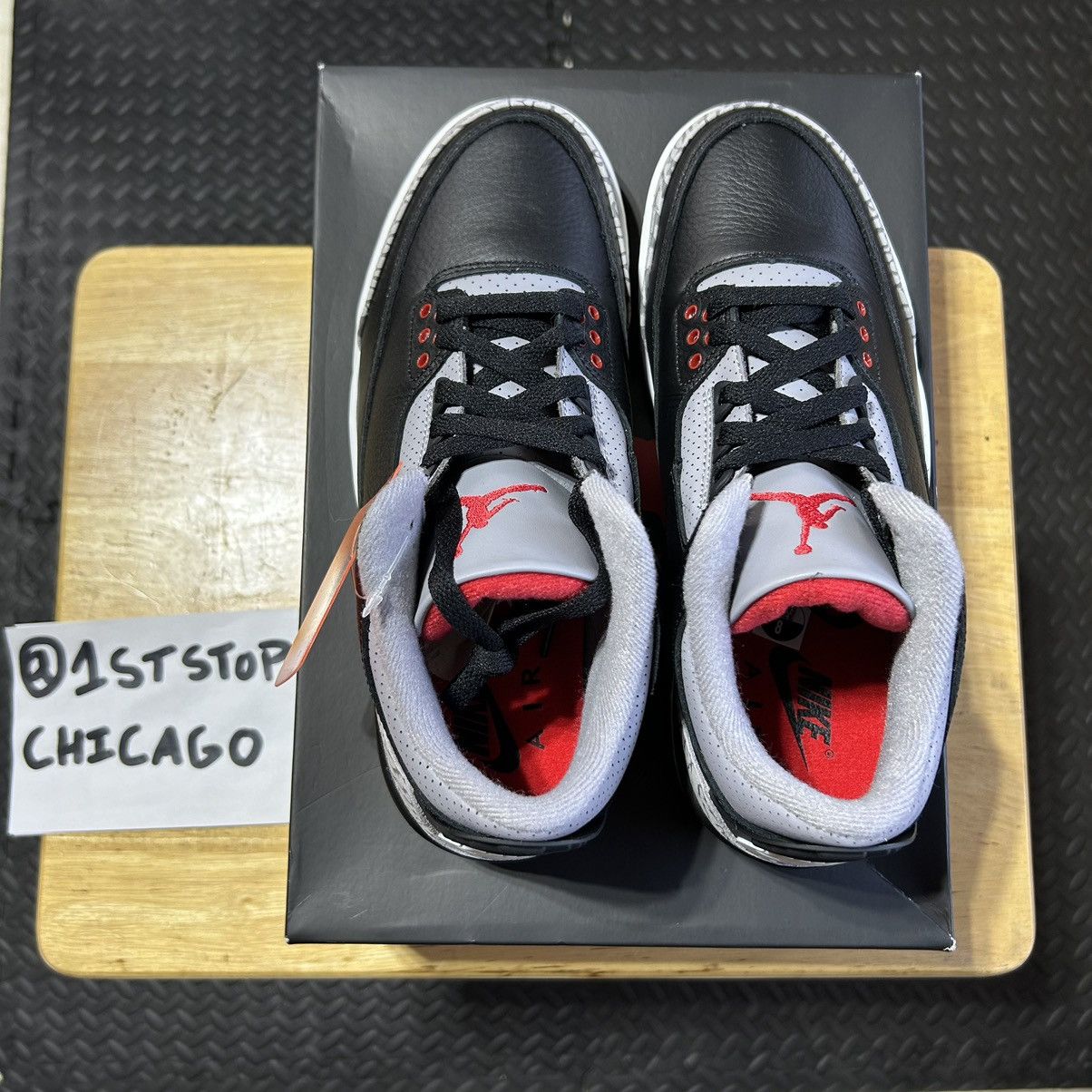 Designer × Jordan Brand × Nike Nike Air Jordan 3 Retro Black Cement Men's Size 8 NEW Size US 8 / EU 41 - 4 Thumbnail