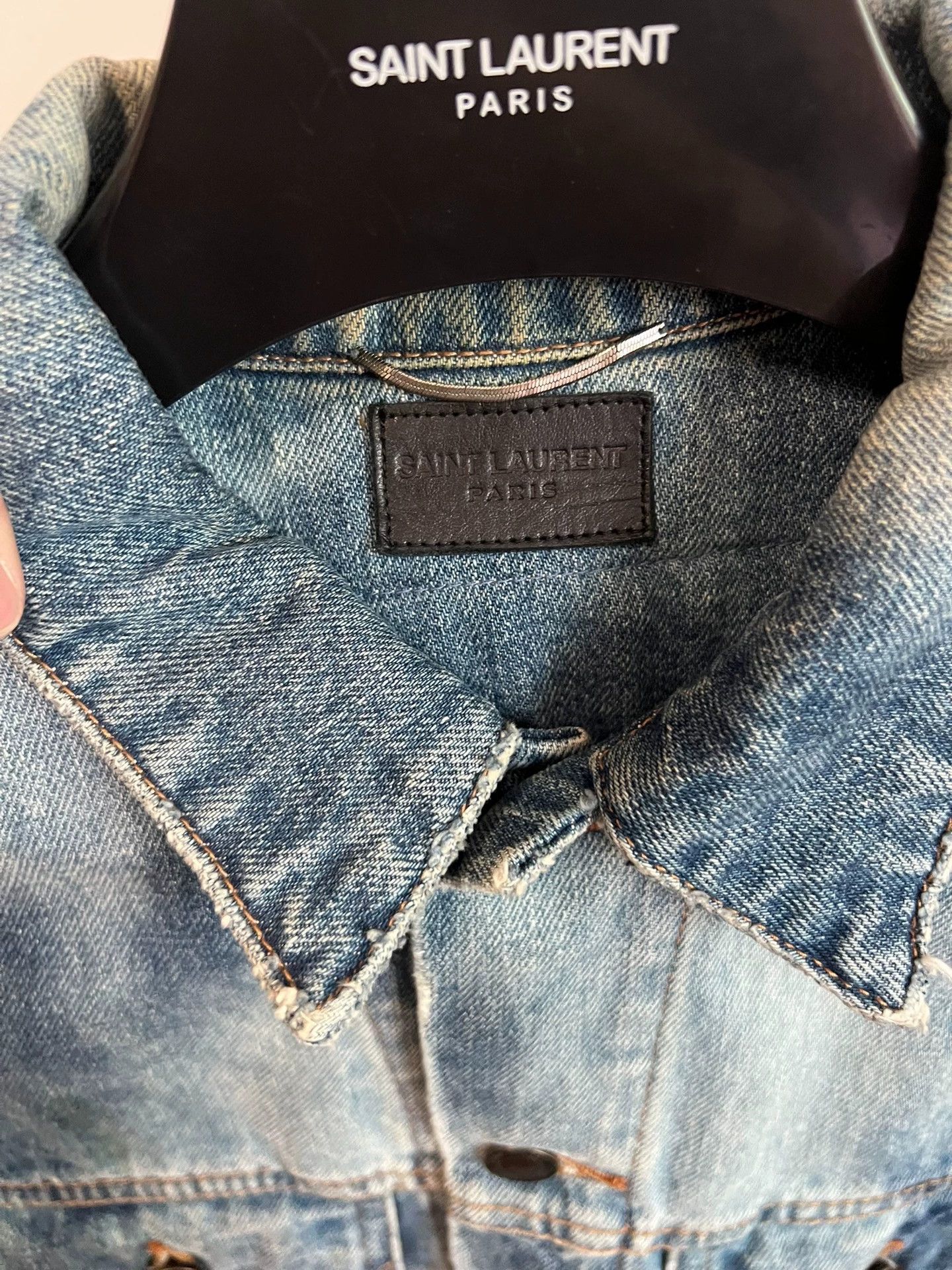 Saint Laurent Paris Saint Laurent SLP17SS Splatter Dyed Denim Jacket Size US S / EU 44-46 / 1 - 5 Thumbnail