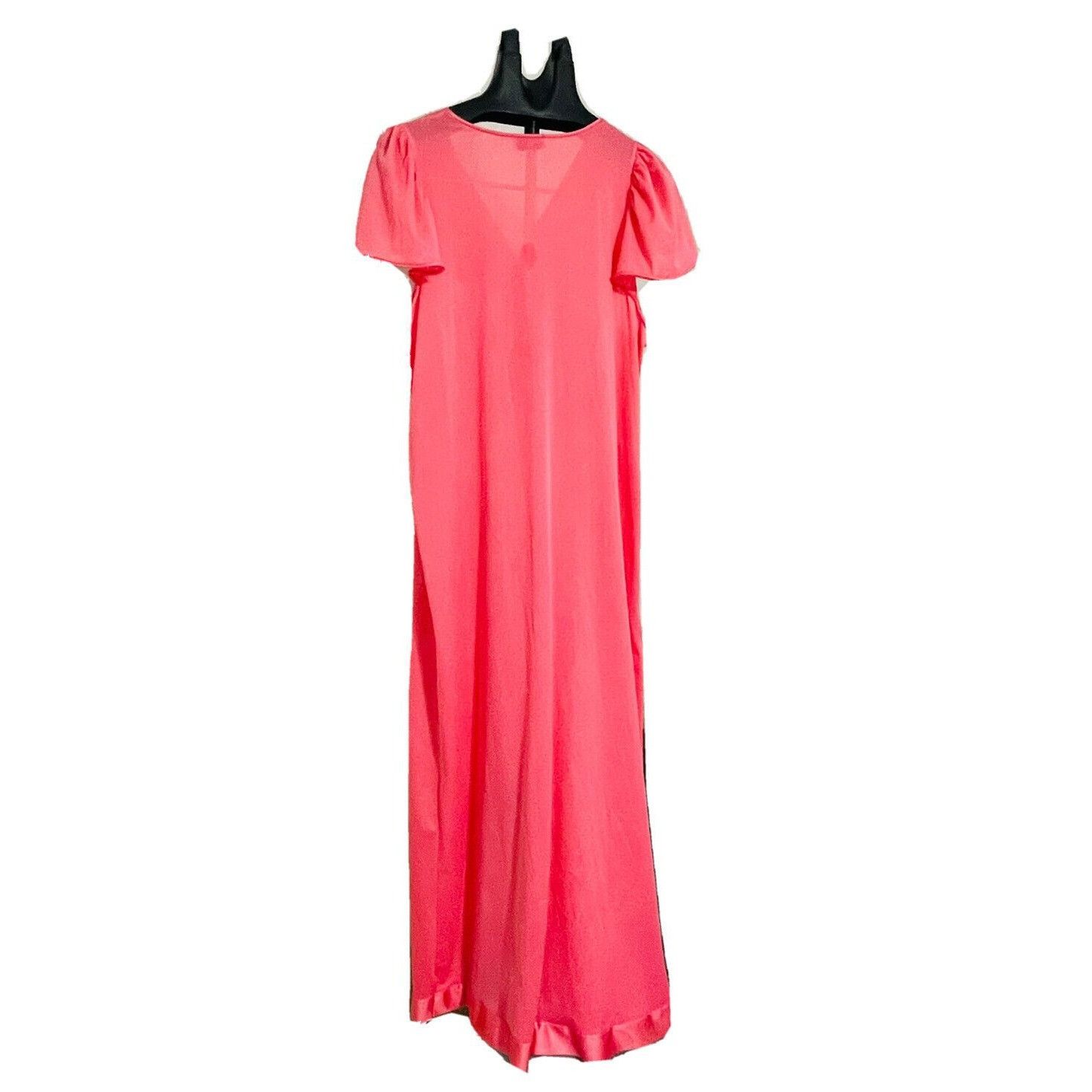 Vintage Vanity Fair Long Sleep 2 Piece Set Slip & Robe Coral Pink Wo Size L / US 10 / IT 46 - 3 Thumbnail
