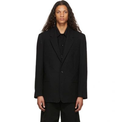 Lemaire Boxy-Cut Single-Breasted Black Blazer Size 48R - 8 Thumbnail
