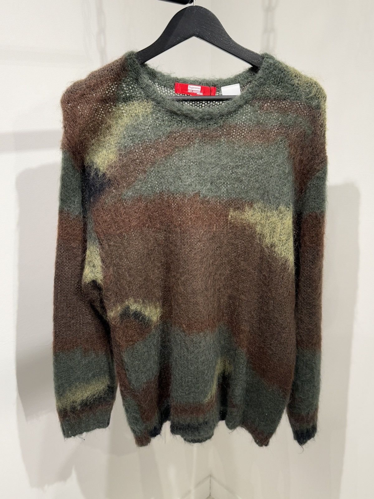 Junya Watanabe × Supreme Supreme Junya Watanabe Knit Camo Sweater | Grailed