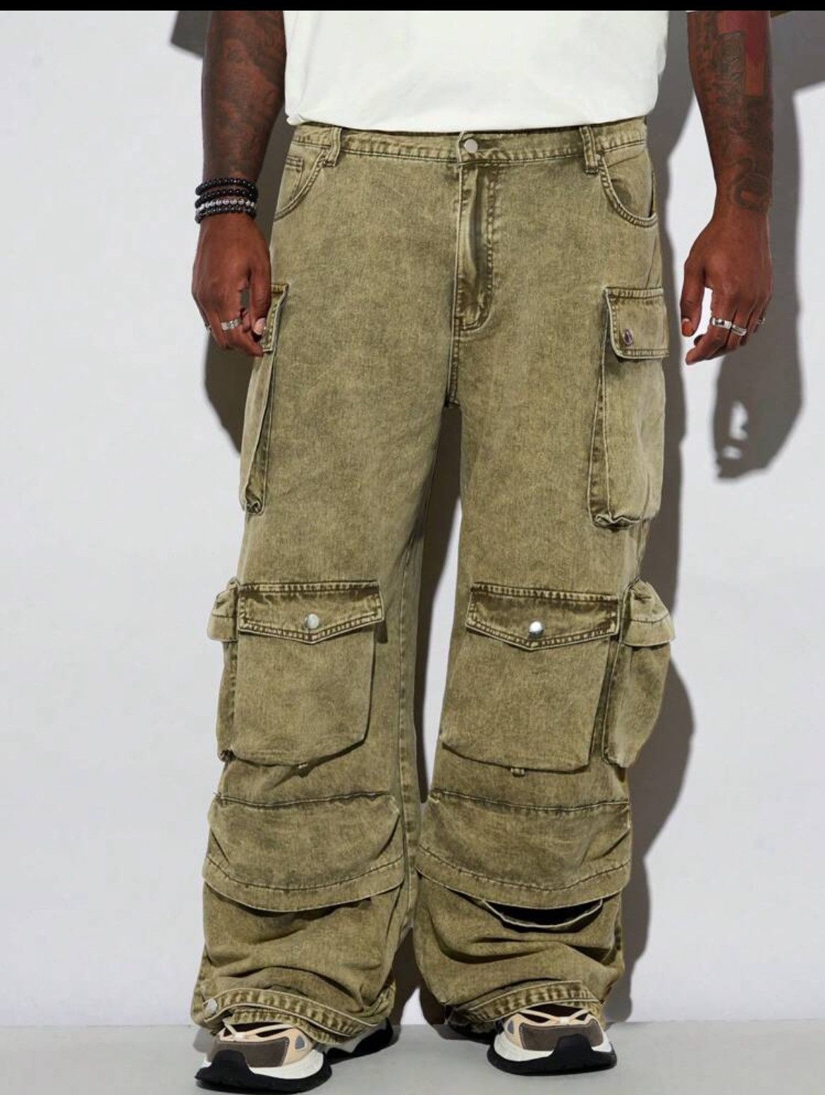 Japanese Brand × Vintage Japanese baggy cargo pants Size US 33 - 2 Thumbnail