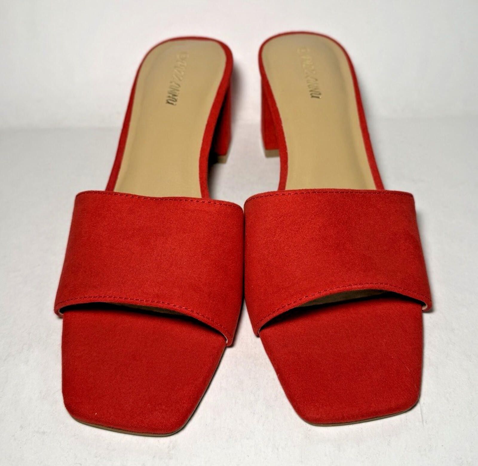 Other PIZZ ANNU Simone Chunky Block Heels Slip On Mule Red Size US 8 / IT 38 - 1 Thumbnail