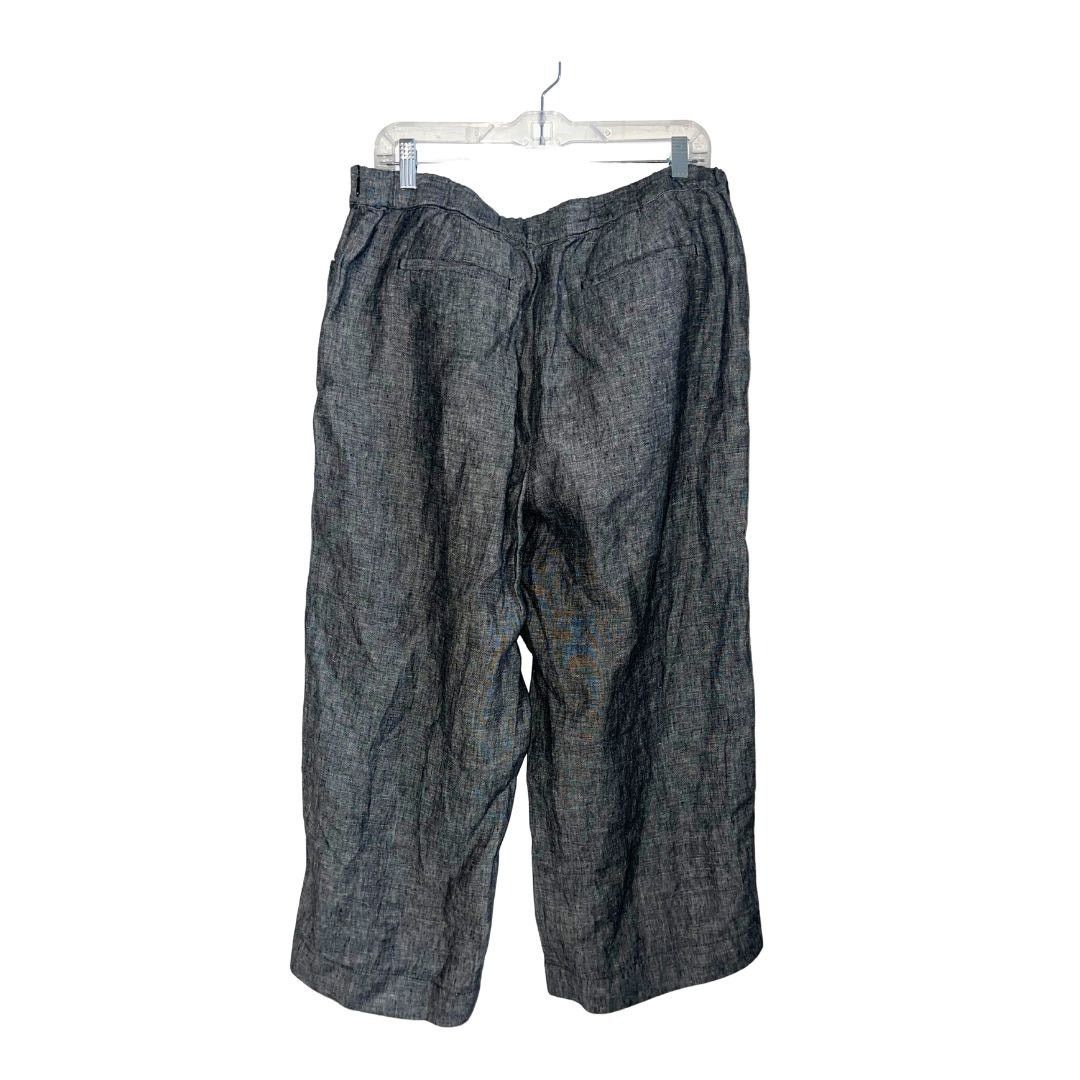 Other J. Jill Cropped Wide Leg Linen Pants Pull on Relaxed Fit Size 33" - 2 Thumbnail