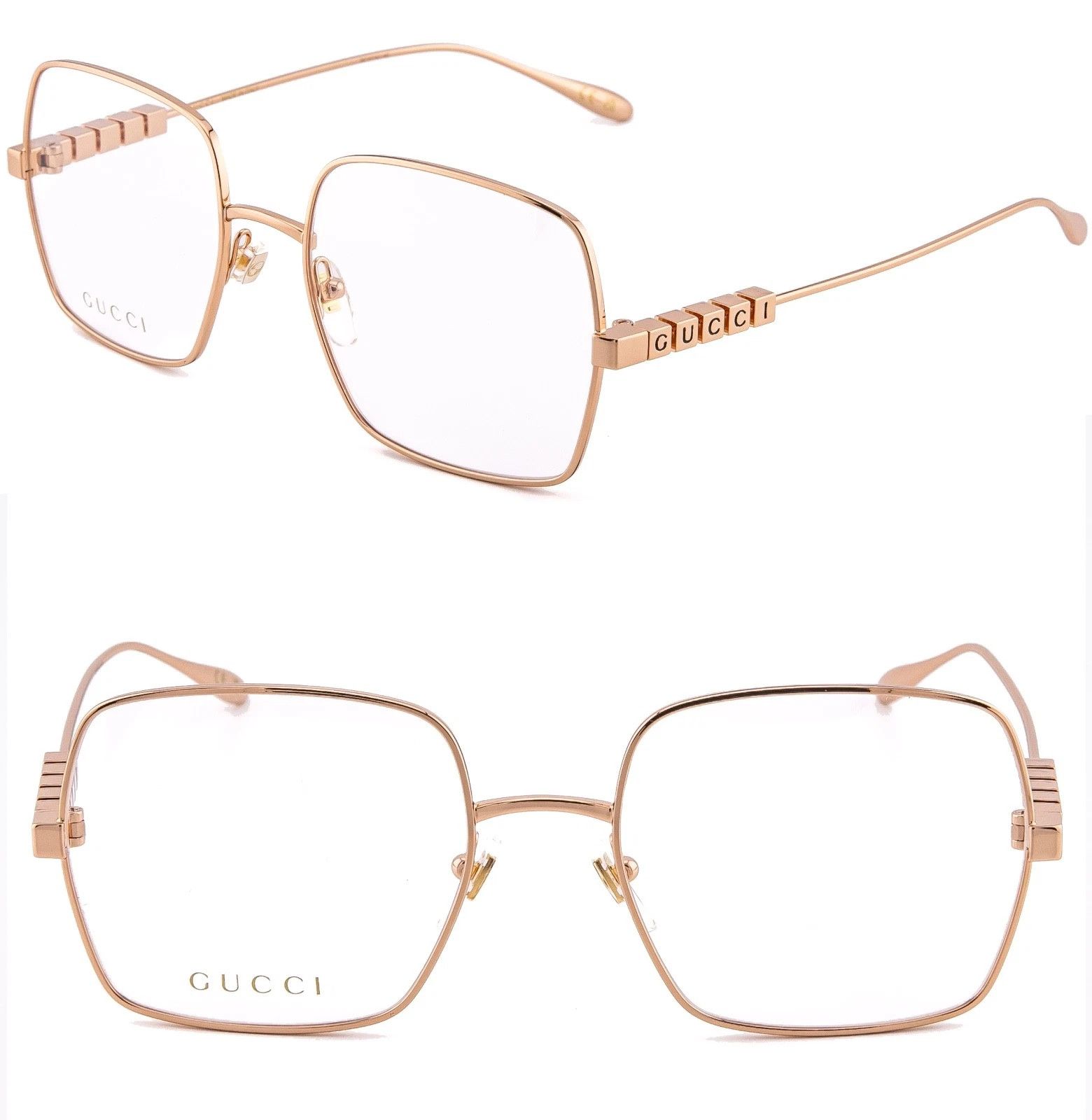 Gucci GUCCI GG1434O 1434 Rose Metal Optical Geometric 002 Size ONE SIZE - 1 Thumbnail
