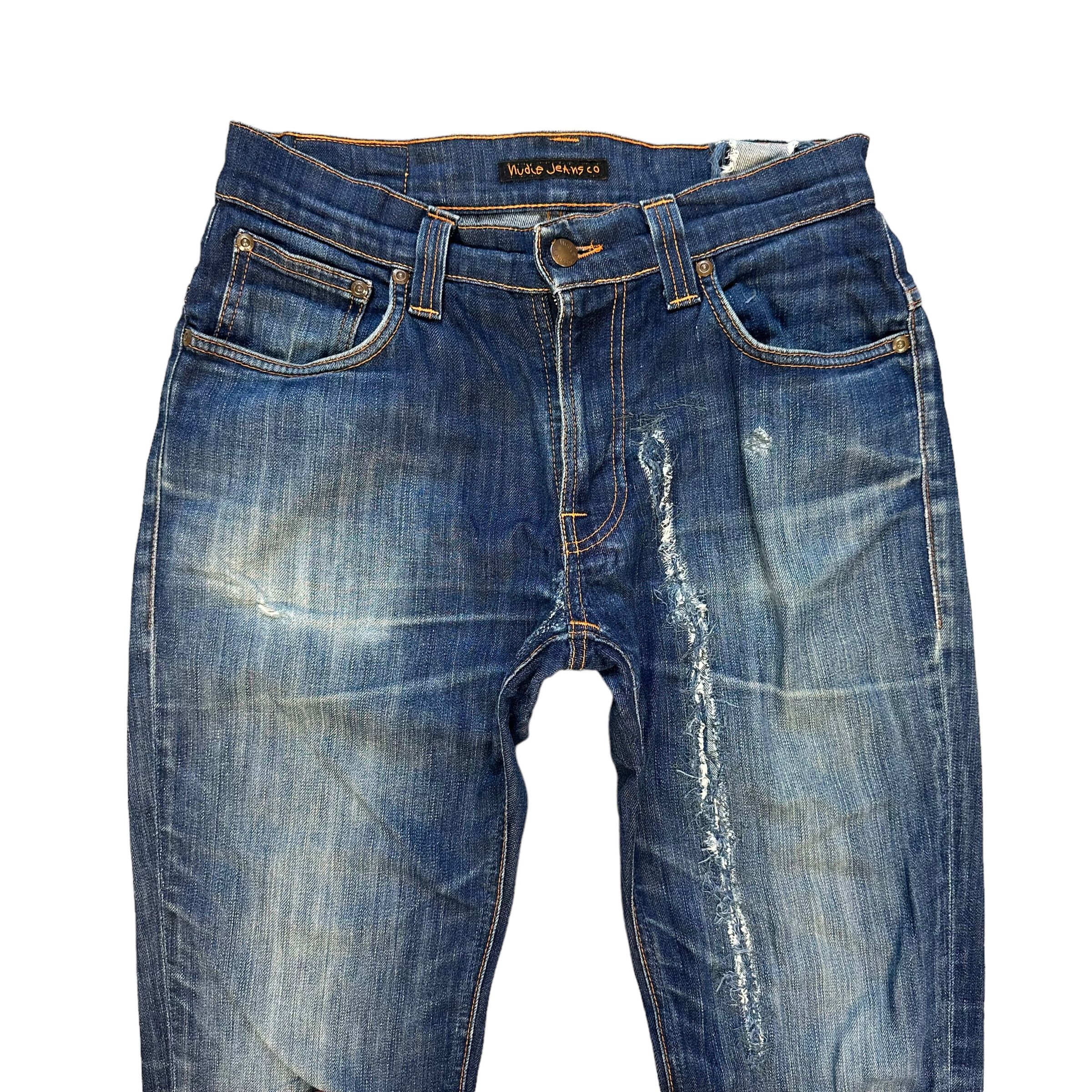 Japanese Brand TRASHED🔥 NUDIE JEANS DENIM PANTS #7463-147 Size US 30 / EU 46 - 2 Thumbnail