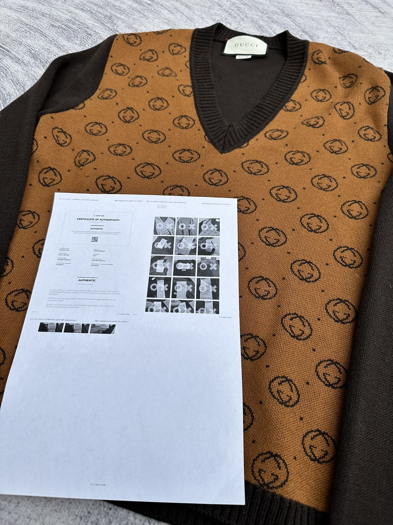 Gucci Gucci Dapper Dan Cardigan Interlocking G Logo Brown Wool Size US M / EU 48-50 / 2 - 3 Thumbnail
