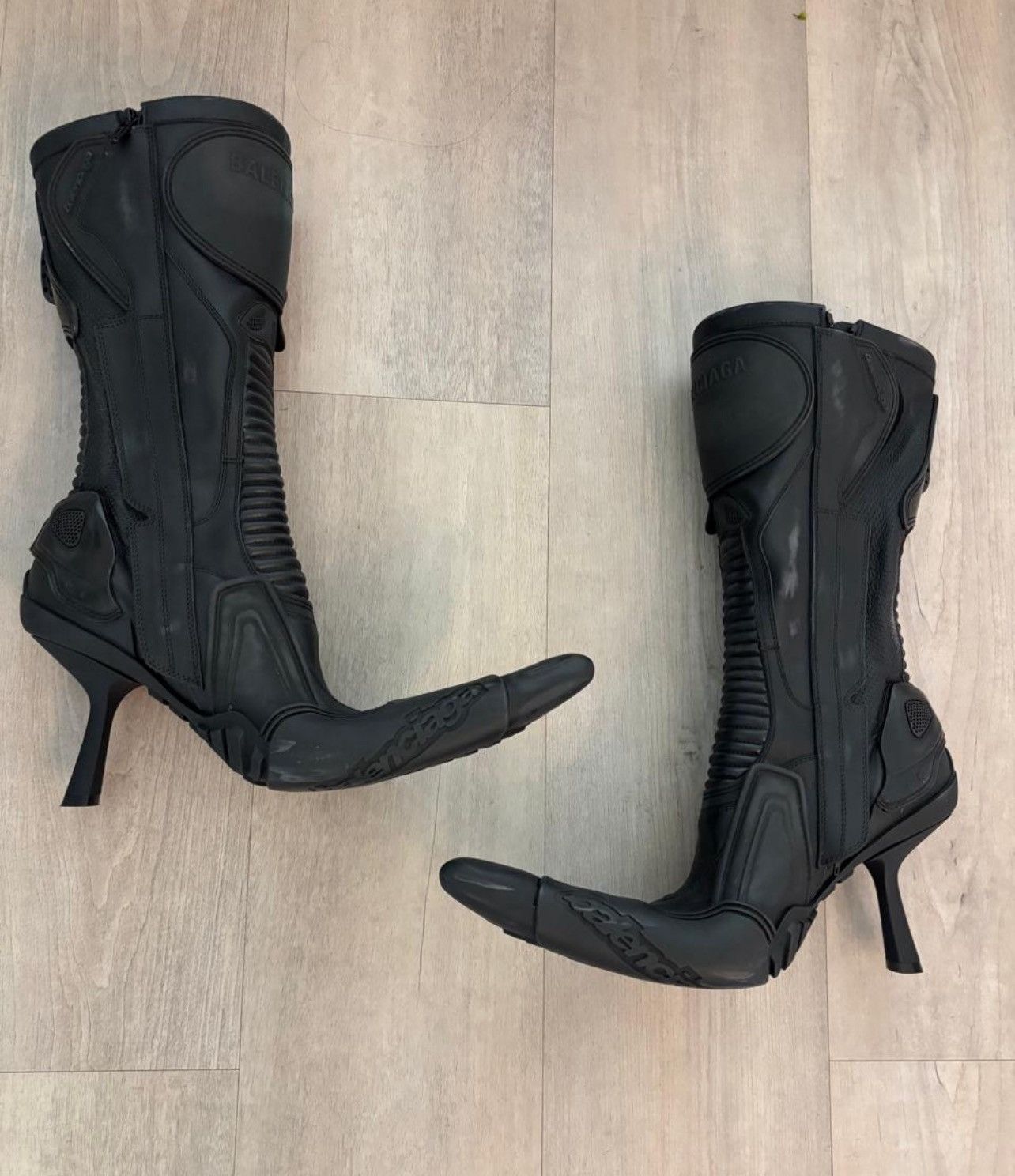 Balenciaga 🔥$4.9K VALUE🔥 Black Leather Biker Boots Size US 11 / IT 41 - 8 Thumbnail